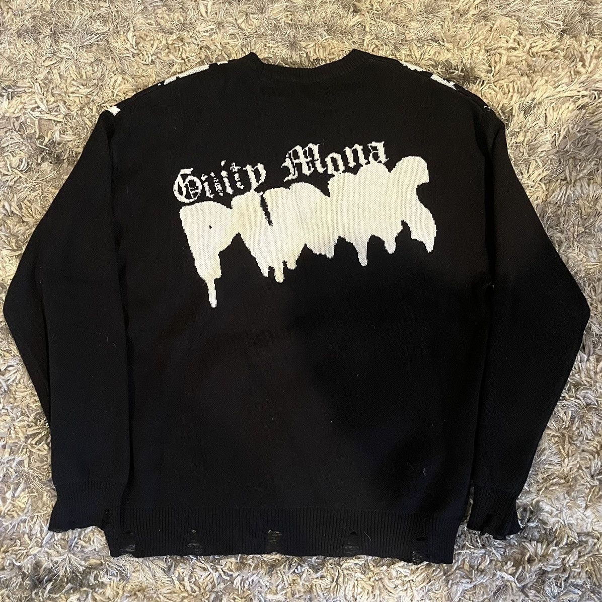 Other Faces Graphic Knit Black Sweater Size US M / EU 48-50 / 2 - 2 Thumbnail