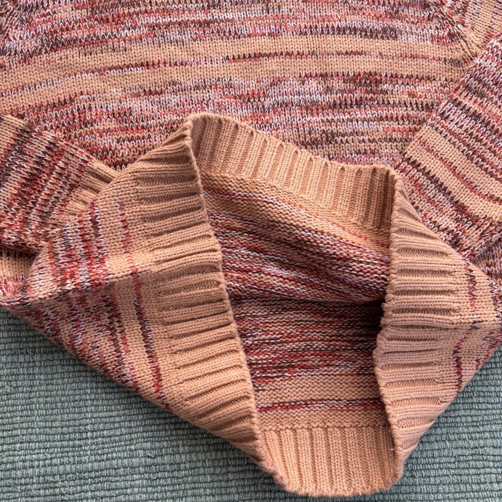 Vintage Vintage 70s striped knit turtleneck acrylic sweater size L Size L / US 10 / IT 46 - 5 Thumbnail