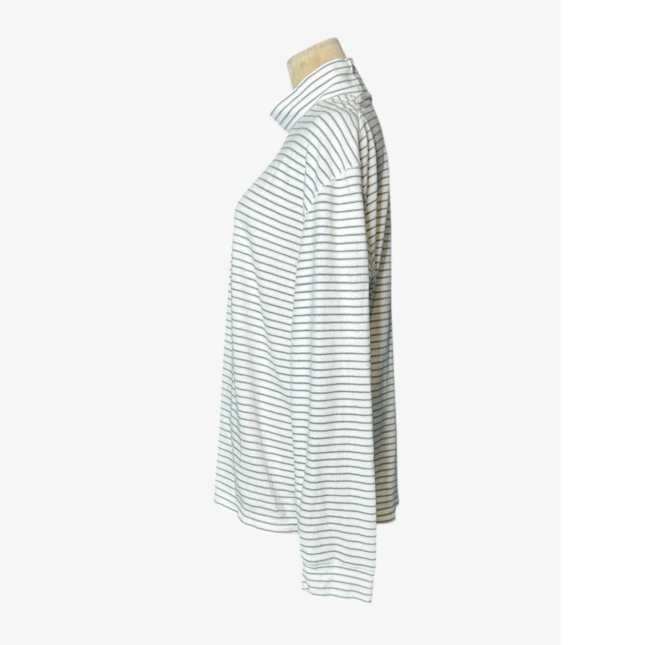 Uniqlo Uniqlo white gray stripes long sleeves fleece t shirt size L Size L / US 10 / IT 46 - 9 Thumbnail