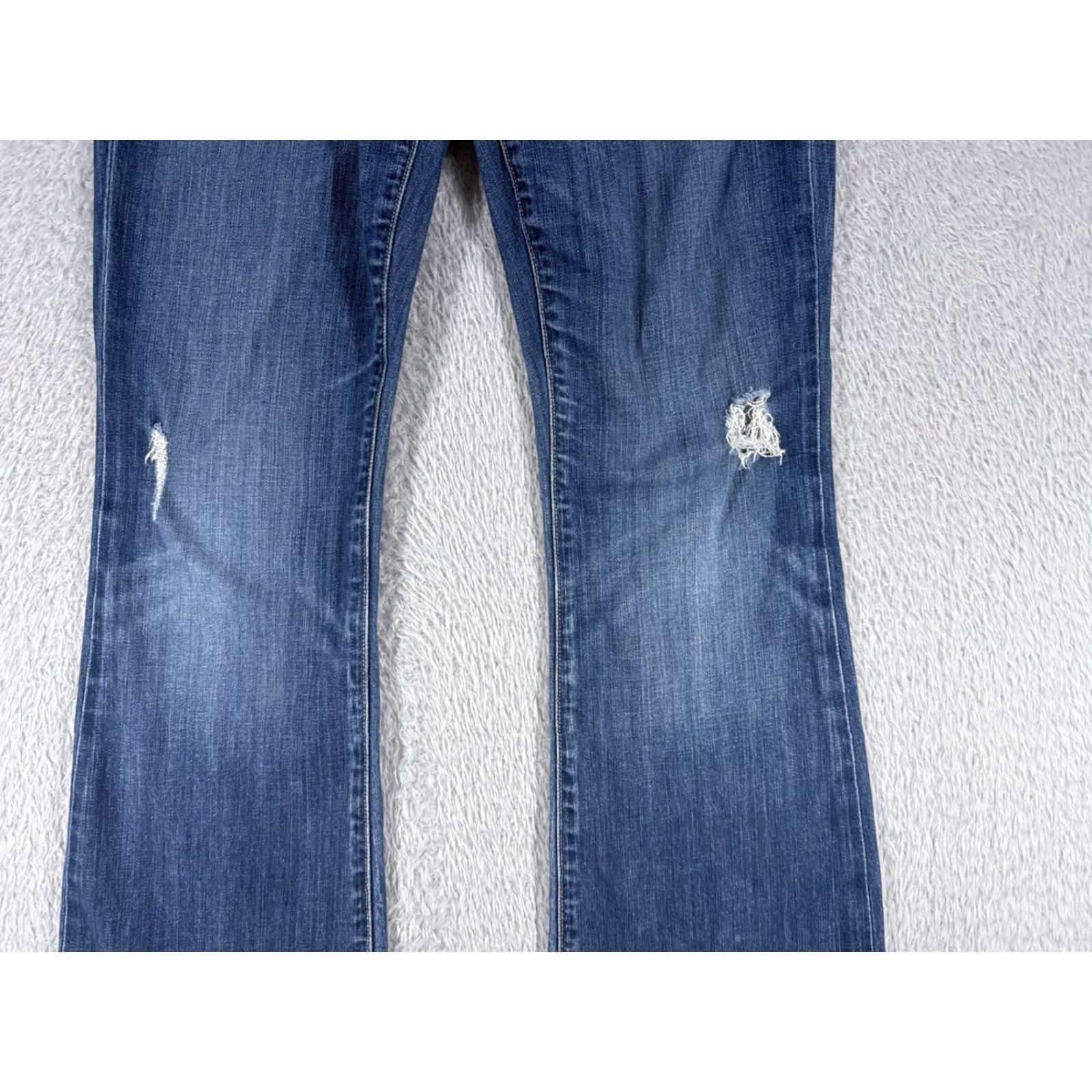 Gap VINTAGE Gap Jeans Womens 2 Blue Denim Bootcut Distressed Low Rise 27x30 Jeans Womens Mens? Size 26" / US 2 / IT 38 - 3 Thumbnail