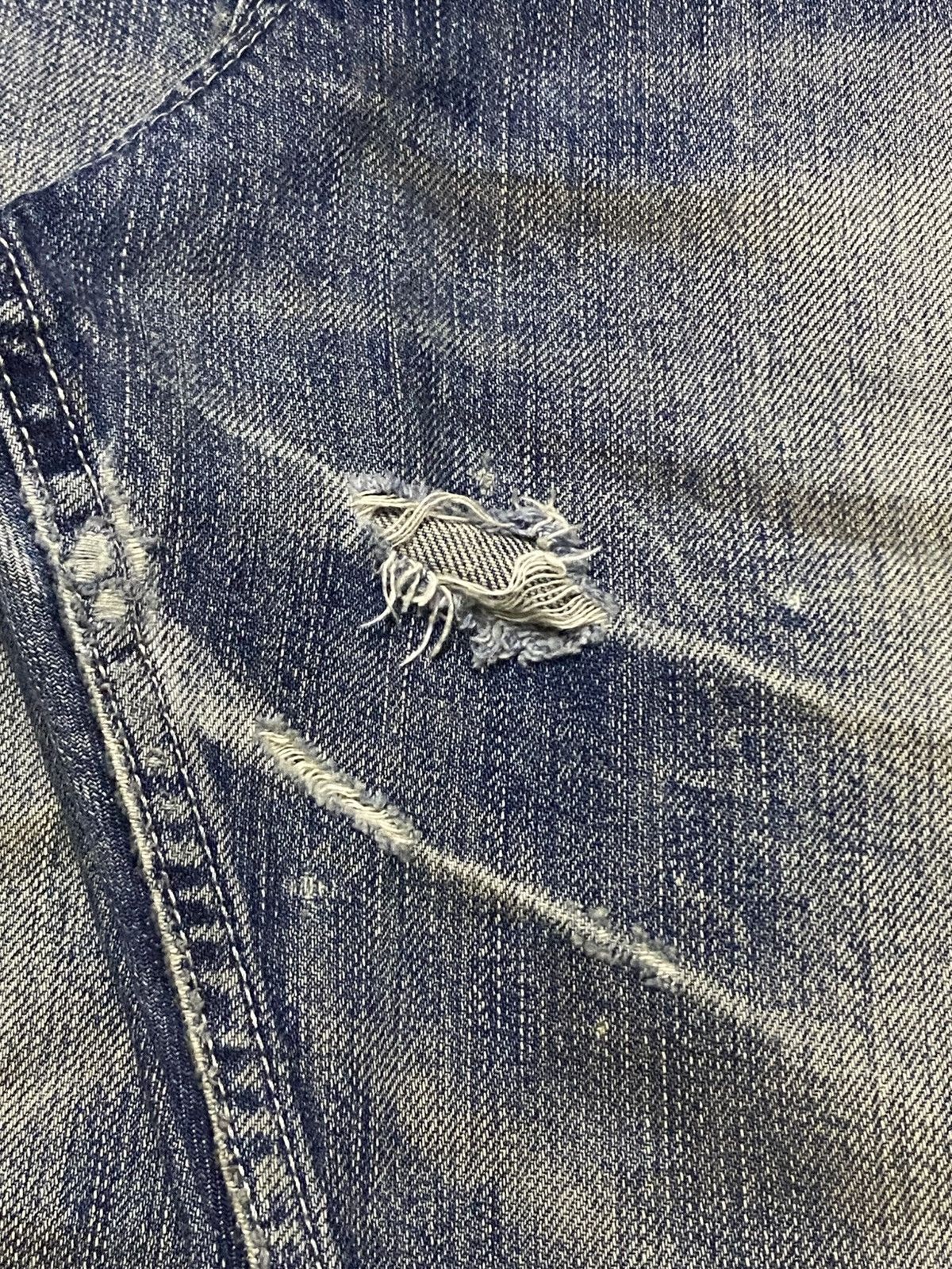 Tornado Mart Vintage BlueWay Garment Jeans Maker Crack Wash Flare Jeans Size US 33 - 12 Thumbnail