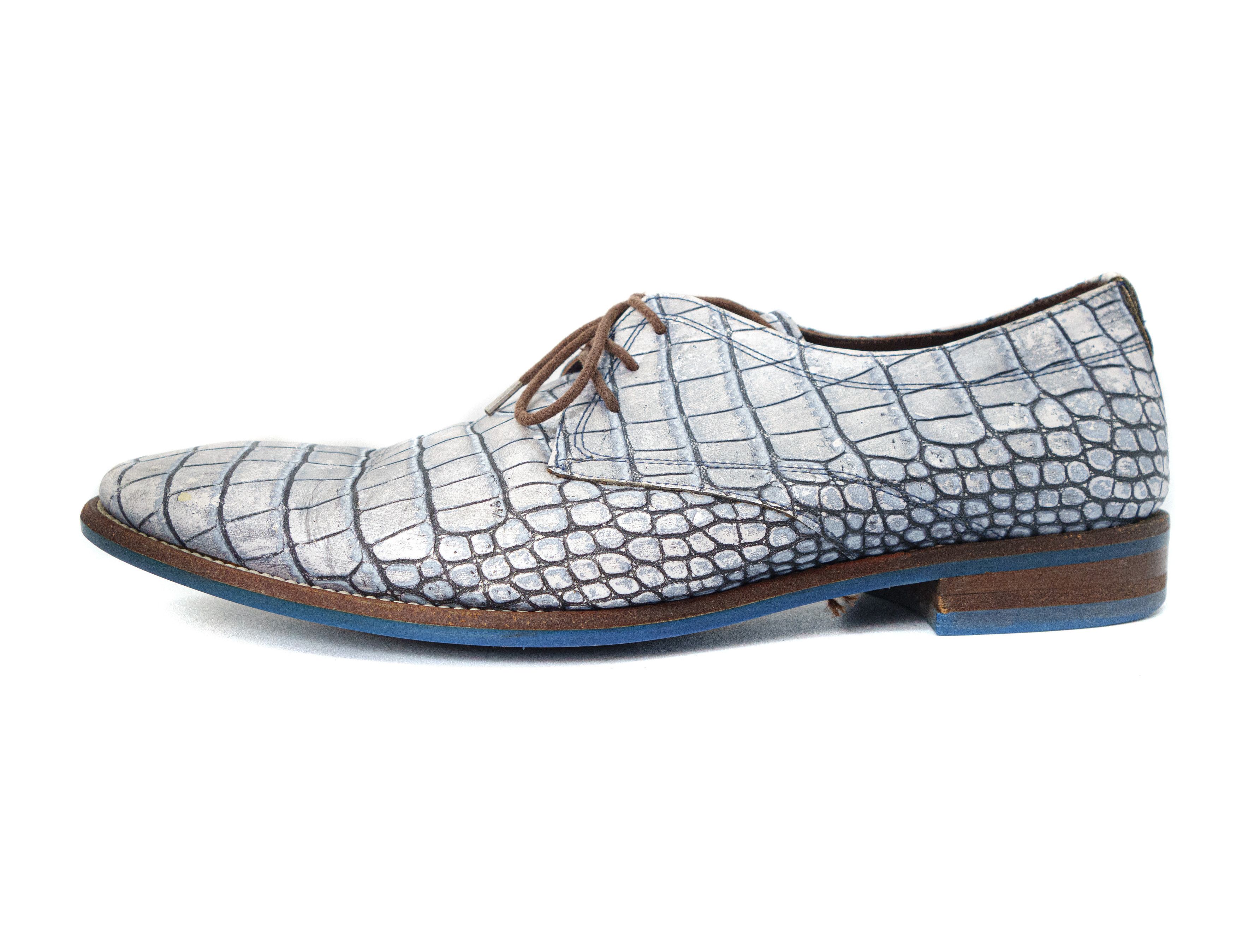 Snake Skin Printed Derby Shoes