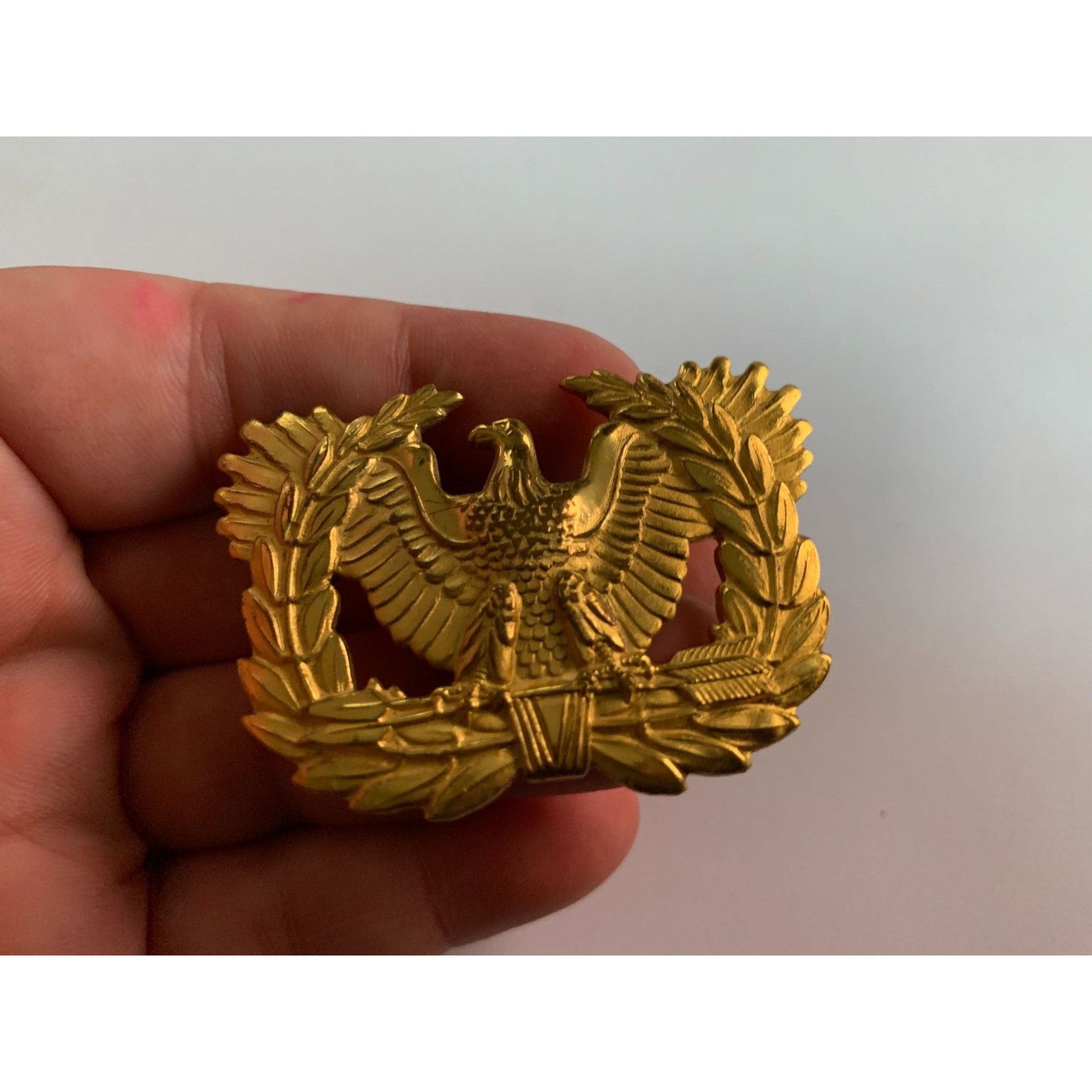 Other Vintage US Army Warrant Officer's Cap Eagle Pin with Screw B Size ONE SIZE - 5 Thumbnail