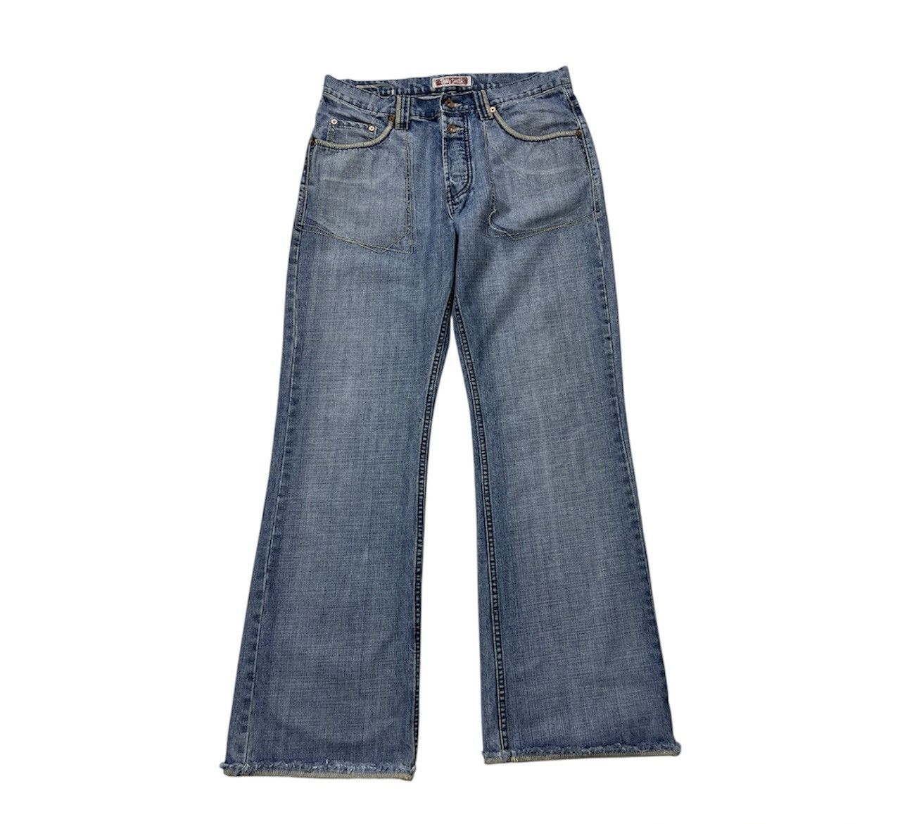 If Six Was Nine Vintage Teddy Smith y2k distressed denim flared jeans pants Size US 34 / EU 50 - 1 Thumbnail