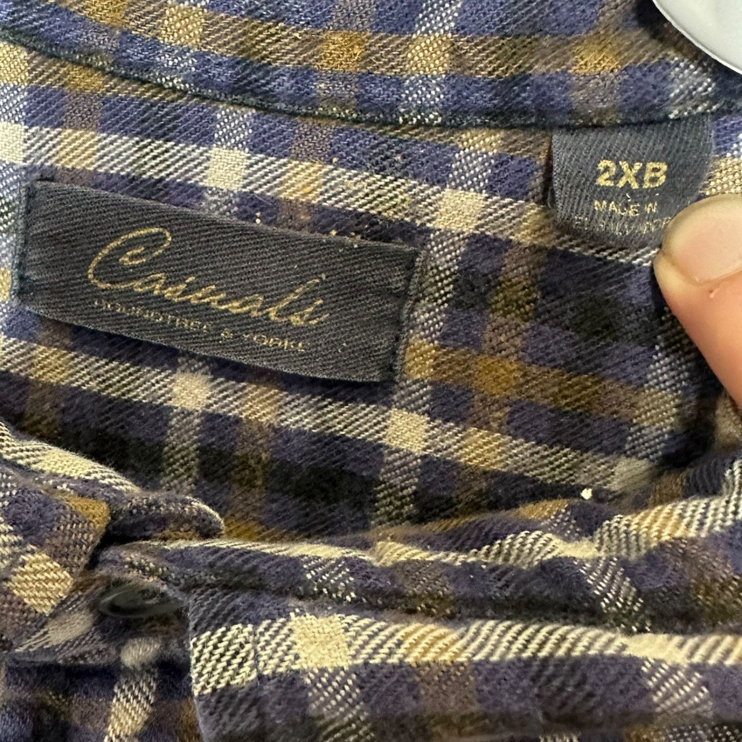 Roundtree & Yorke Roundtree & Yorke Blue Plaid Casual Shirt Mens 2XB Size US XXL / EU 58 / 5 - 3 Thumbnail