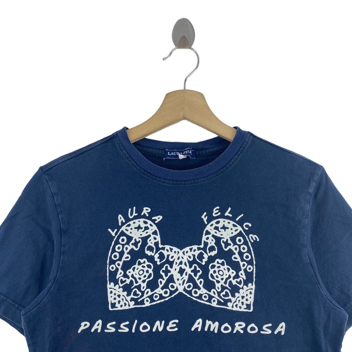 Japanese Brand LAURA FELICE MILANO Japan Brand Love Print Blue Short Sleeve Size US S / EU 44-46 / 1 - 2 Thumbnail