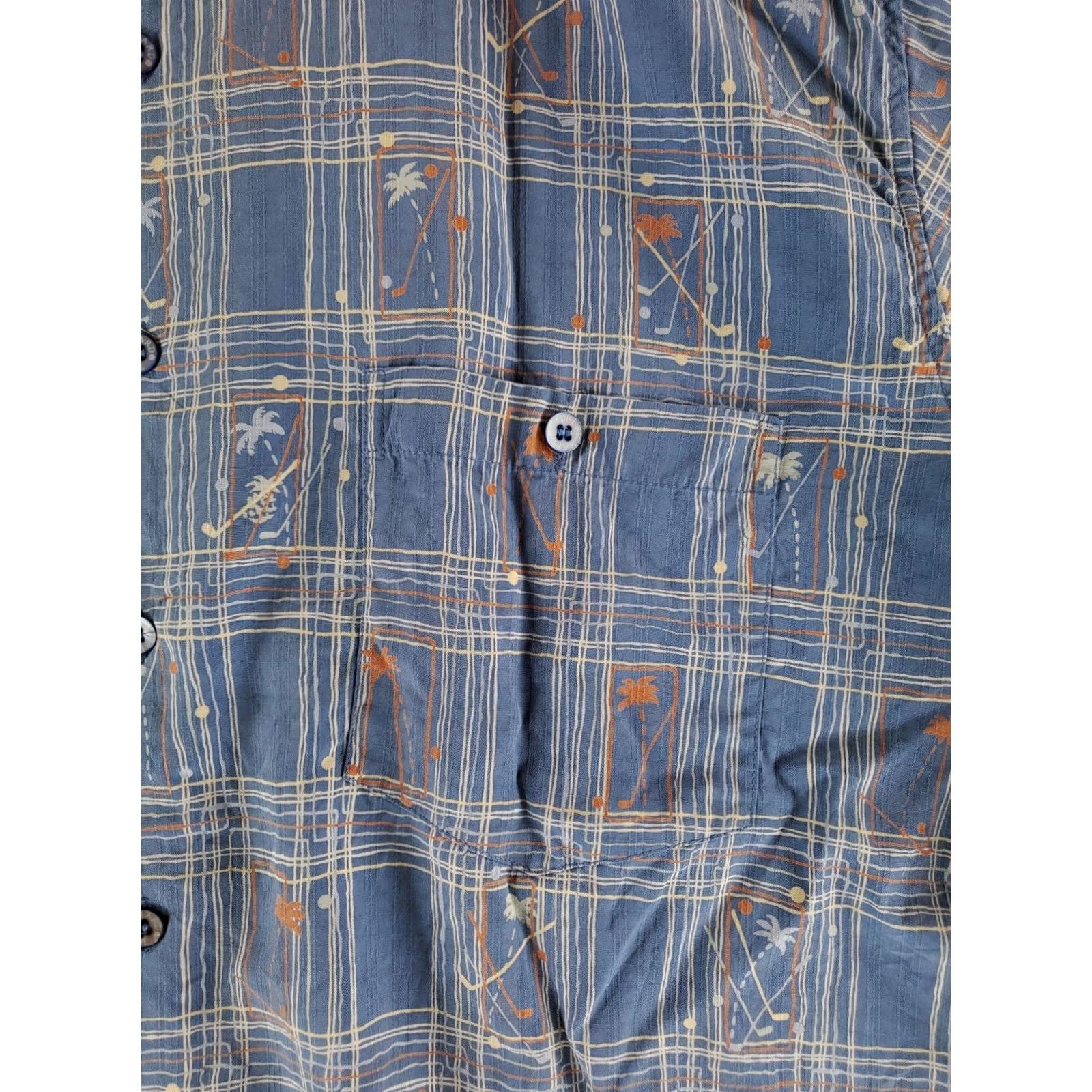 Tori Richard Tori Richard Shirt XL Mens Blue 100% Silk Button Up Short Sleeve Golf Palm Trees Button Up Shirt Blue Mens XL Size US XL / EU 56 / 4 - 2 Thumbnail