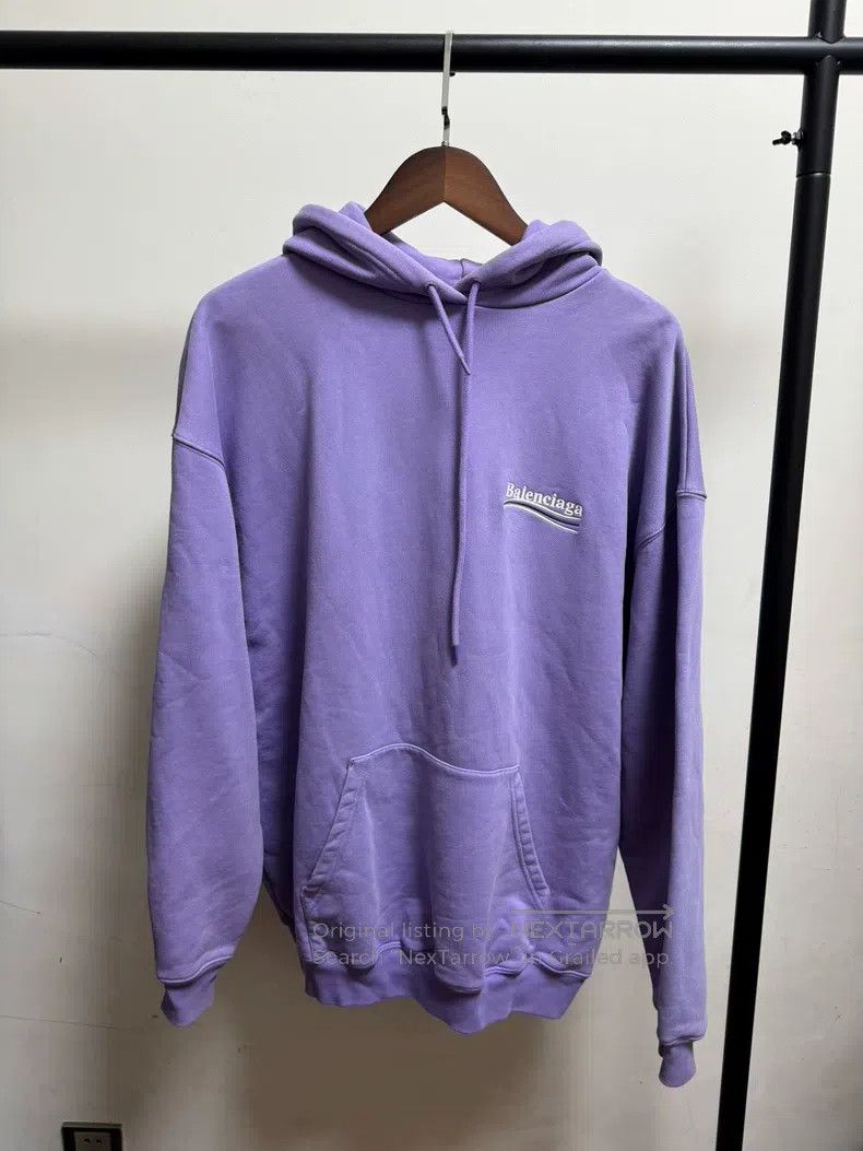 Balenciaga Balenciaga Purple Coke Hooded Sweatshirt Size US M / EU 48-50 / 2 - 1 Thumbnail