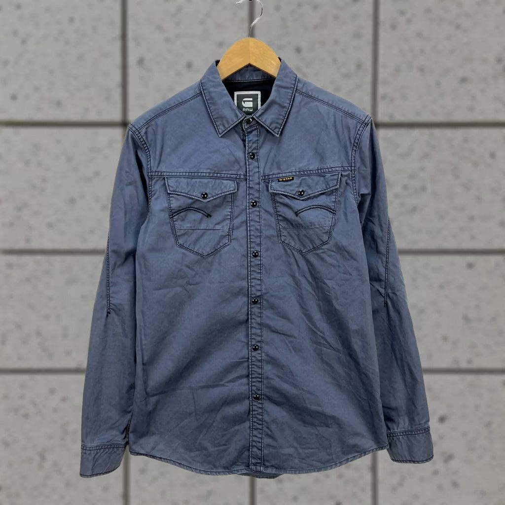 G-Star G-Star Raw ARC 3D Long Sleeve Shirt Western Size M MensButton-Up Collared Regular Fit Pockets Gray Blue Vintage Size US M / EU 48-50 / 2 - 1 Thumbnail