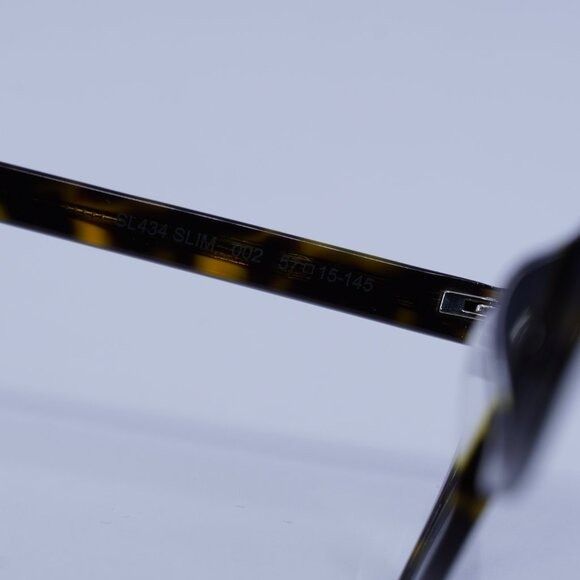Saint Laurent Paris Saint Laurent SL434SLIM 002 Eyeglasses Dark Havana 57mm Size ONE SIZE - 6 Thumbnail