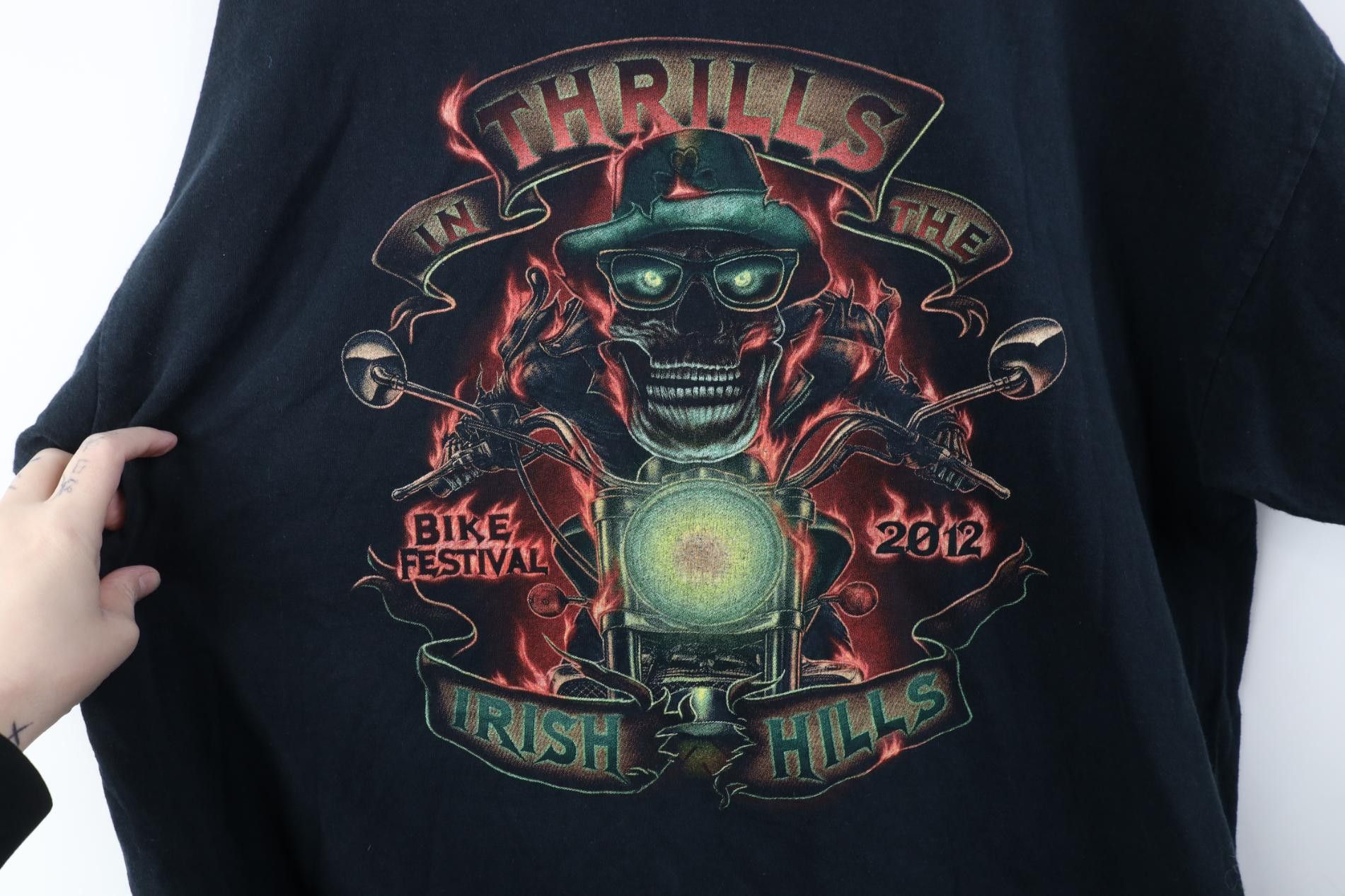 Vintage Vintage Y2K Streetwear Hills Bike Fest Skeleton T-Shirt Size US XL / EU 56 / 4 - 11 Thumbnail