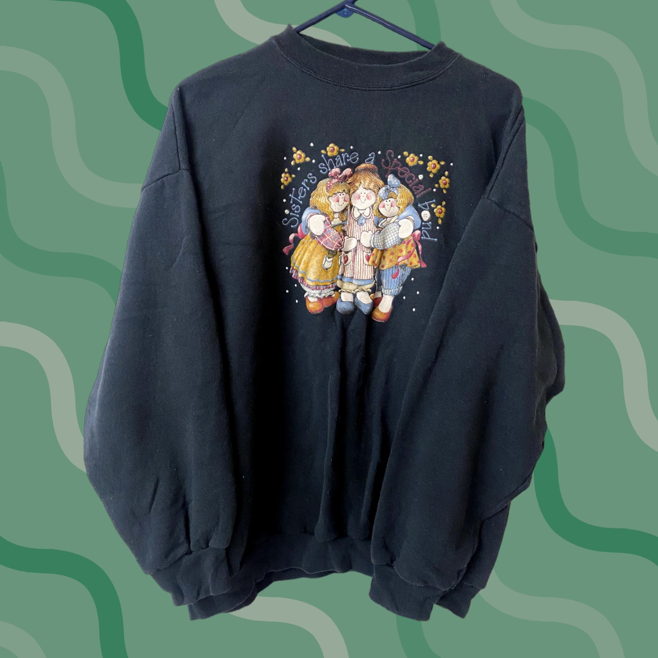 Tultex VINTAGE Tultex 90's Sweatshirt Sisters Share A Special Bond XL Gray Mens Pullover 90s Size US XL / EU 56 / 4 - 1 Thumbnail