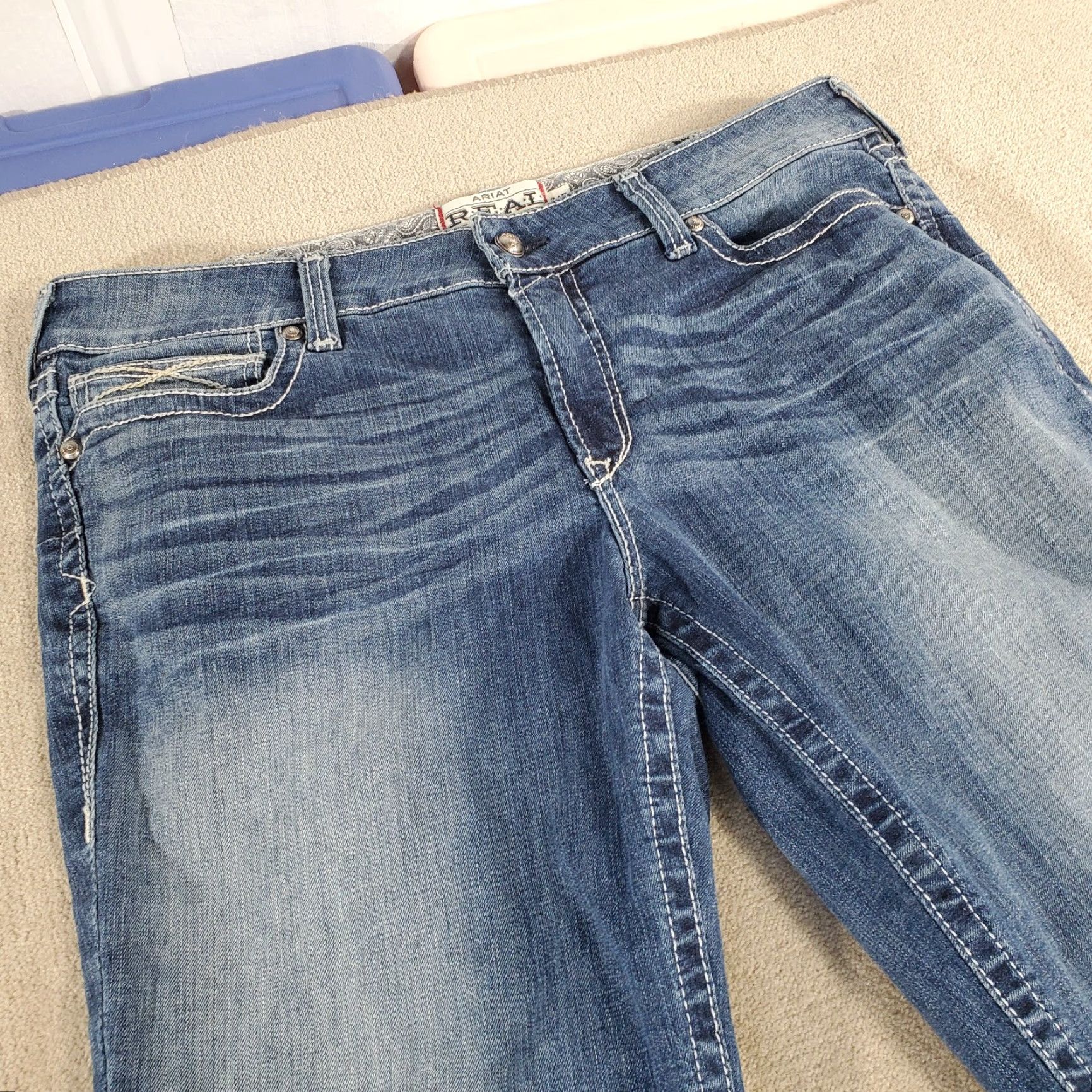 Ariat **Ariat Blue Women's 34 Rainstorm Denim Jeans Regular Fit** User: **Ariat Blue Women's 34 Regular Fit Rainstorm Denim Jeans** Size 24" / US 00 / IT 34 - 2 Thumbnail