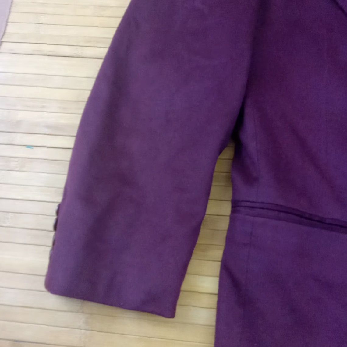 VINTAGE Karl Lagerfield Syd Jerome Cashmere Blazer Suit Jacket Size 40 R Burgundy