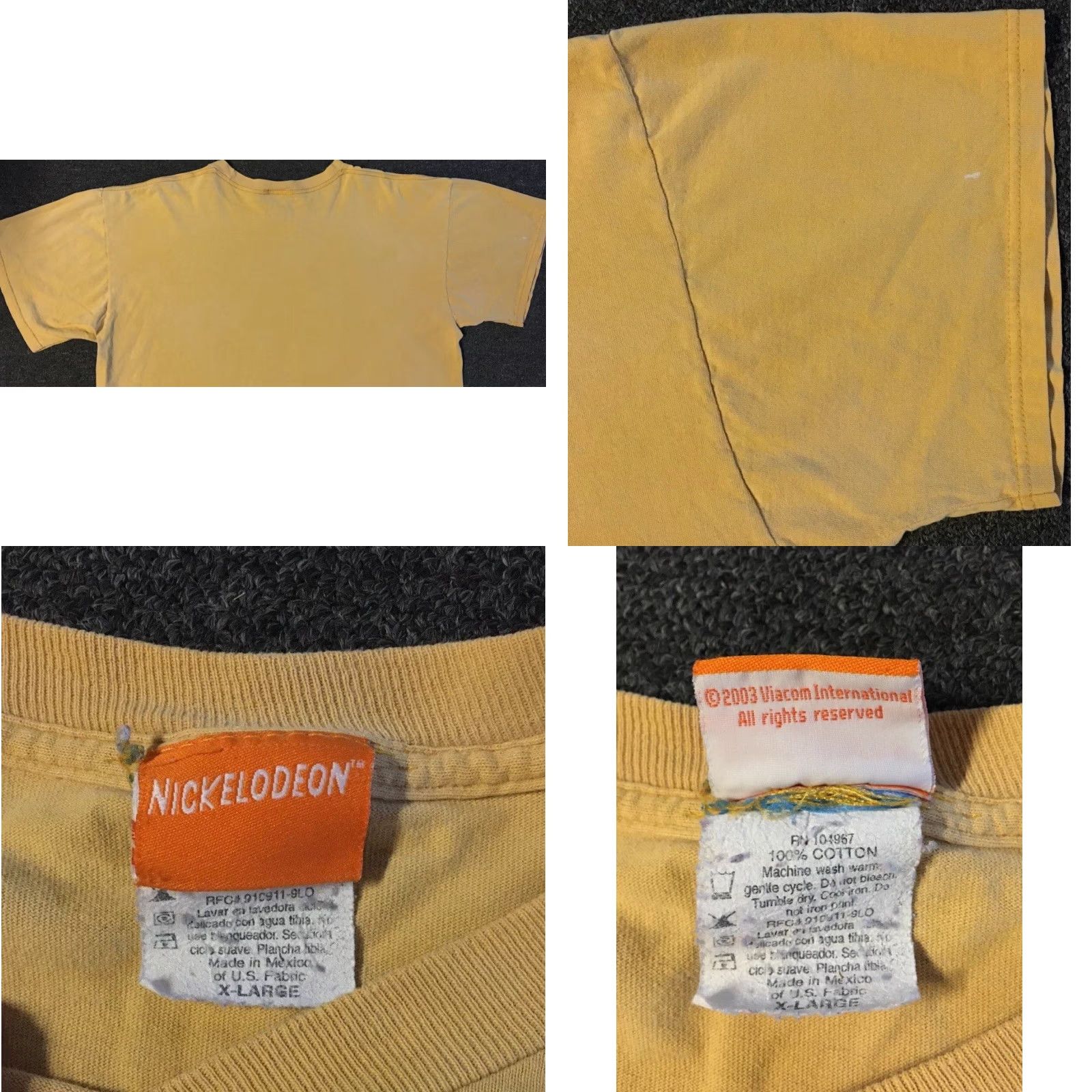 Nickelodeon VINTAGE SpongeBob Shirt XL Yellow 90s Distressed Promo Graphic Tee Mens Cartoon Nickelodeon Grunge Patrick Rugrats Hey Arnold Rockos Modern Life Size US XL / EU 56 / 4 - 10 Thumbnail