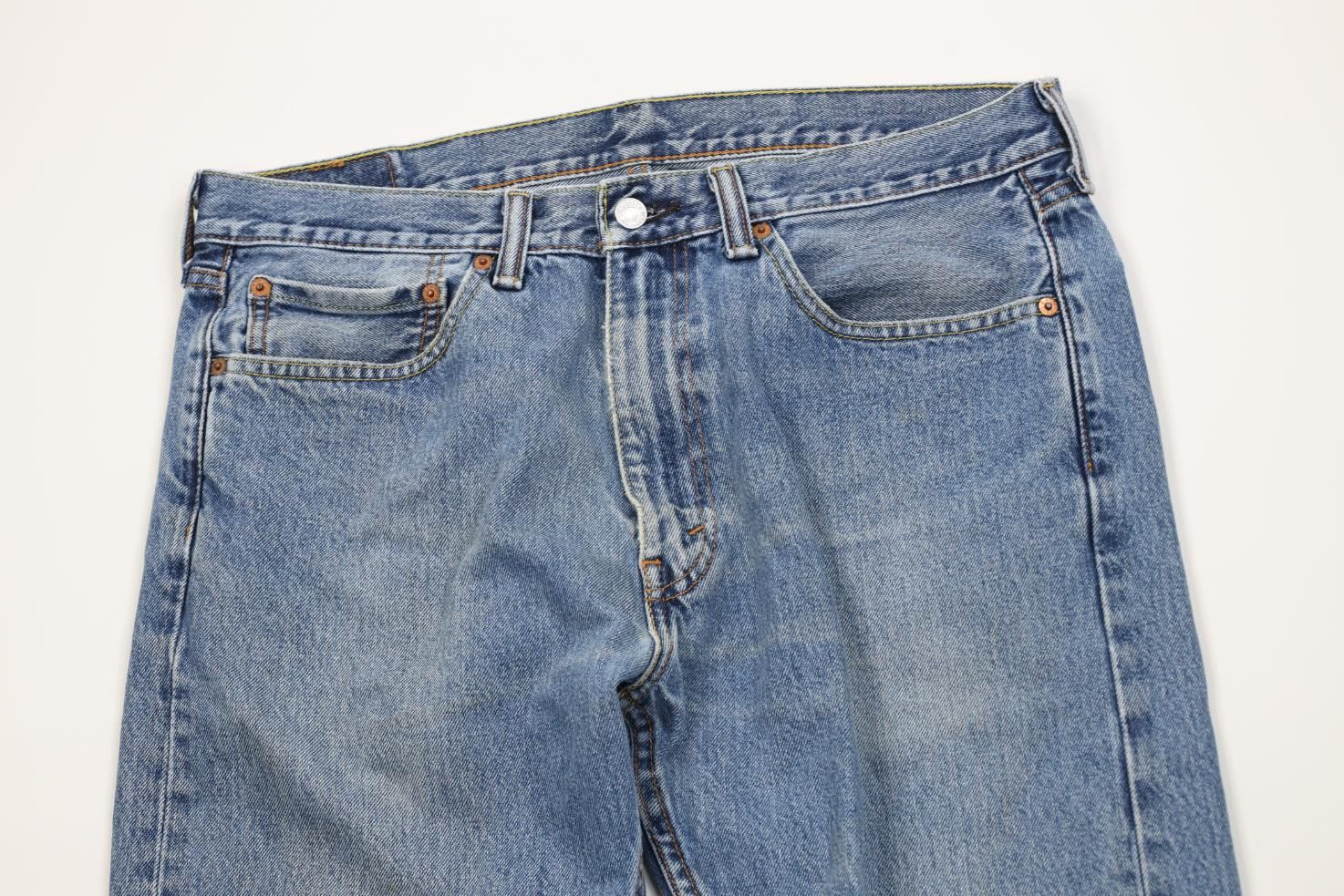 Levi's Vintage Y2K Levis 505 Regular Straight Leg Denim Jeans Blue Size US 35 - 2 Thumbnail