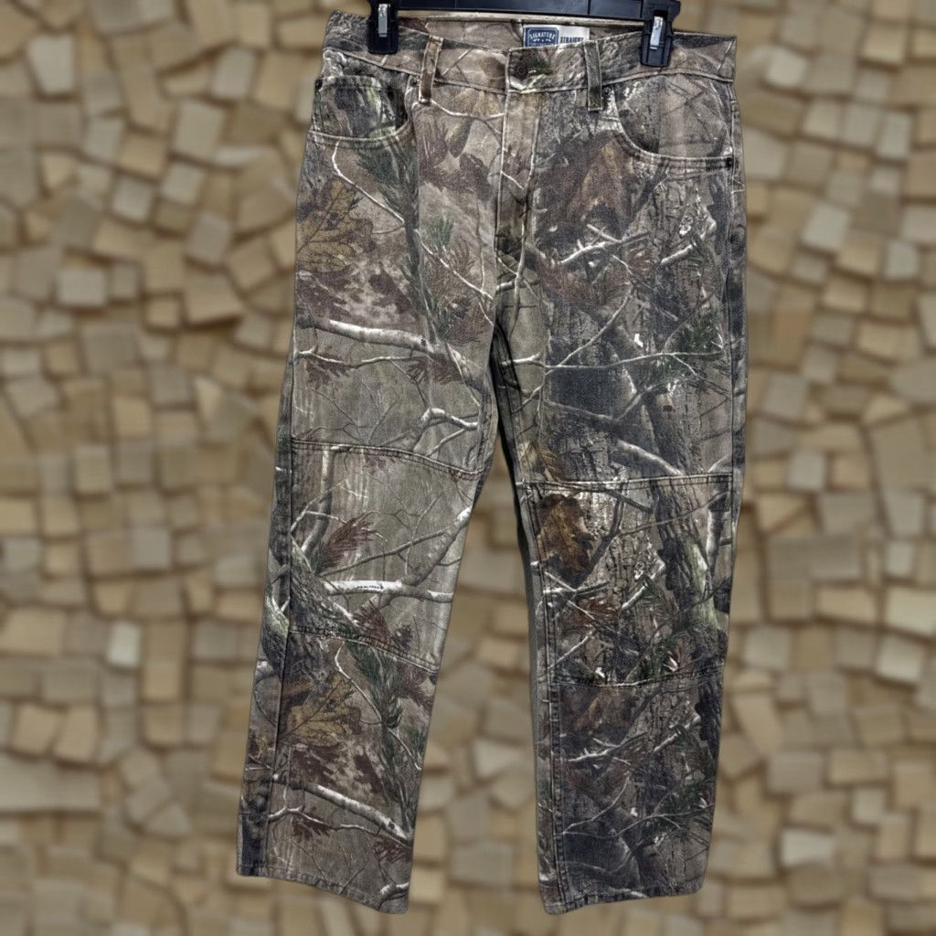 Vintage Levi Strauss Signature Camo Hunting Pants Jeans Men 32x30 Woodland Straight Mid Rise Relaxed Stretch Denim Shirt? Size US 32 / EU 48 - 1 Thumbnail