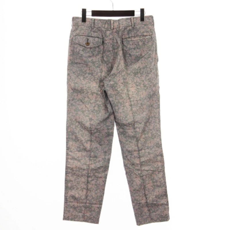 Comme des Garcons Homme Plus Cropped Pant Center Seam All-Over Print Cotton Blend Purple Size US 31 - 2 Thumbnail