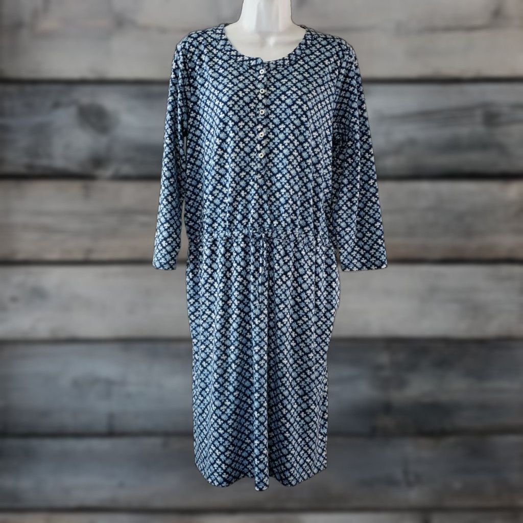 Lands' End Lands End Womens Dress Midi Floral Long Sleeve Blue New title? Size M / US 6-8 / IT 42-44 - 1 Thumbnail