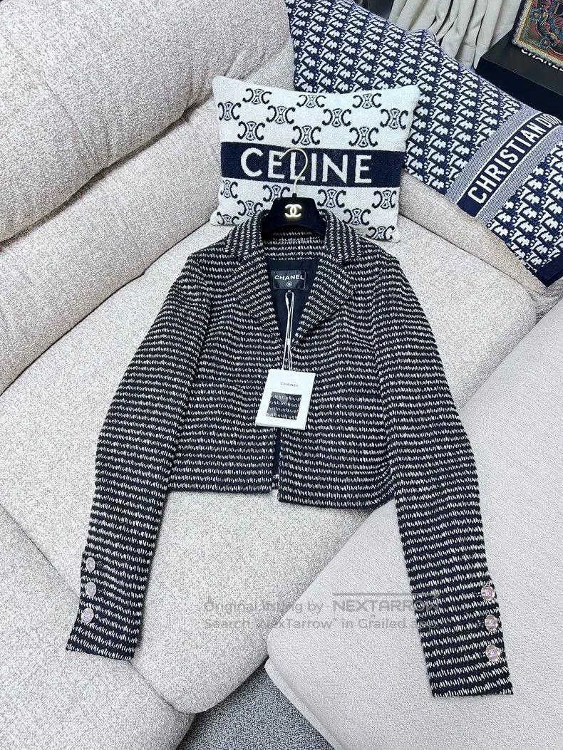 Chanel Chanel Illusion striped lapel short long-sleeved soft twee Size XS / US 0-2 / IT 36-38 - 1 Thumbnail