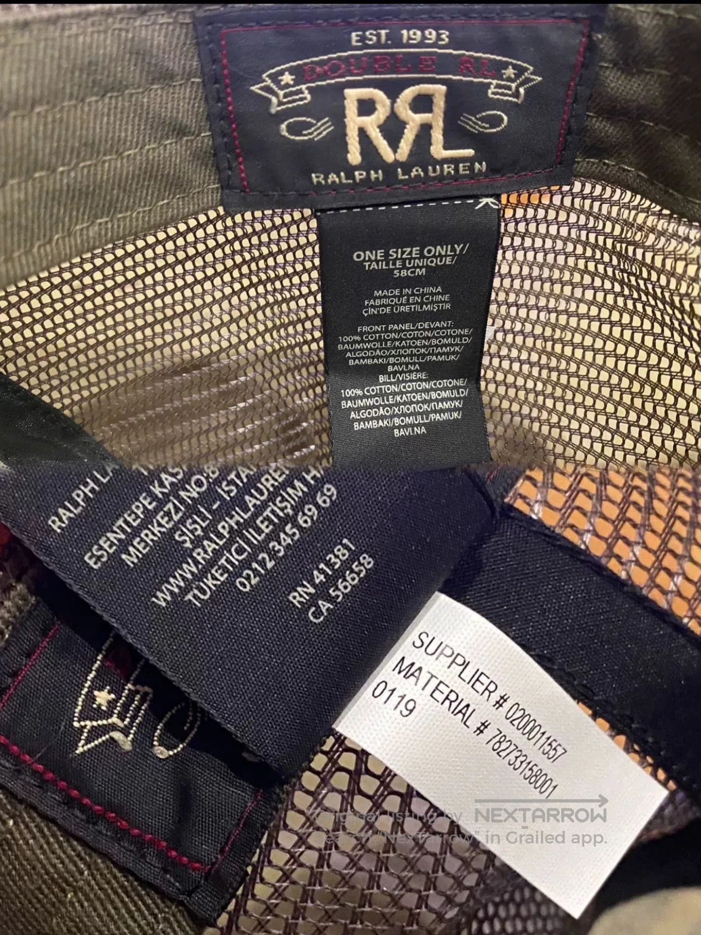 RRL Ralph Lauren Double RL Logo Military Baseball Cap. Size ONE SIZE - 9 Thumbnail