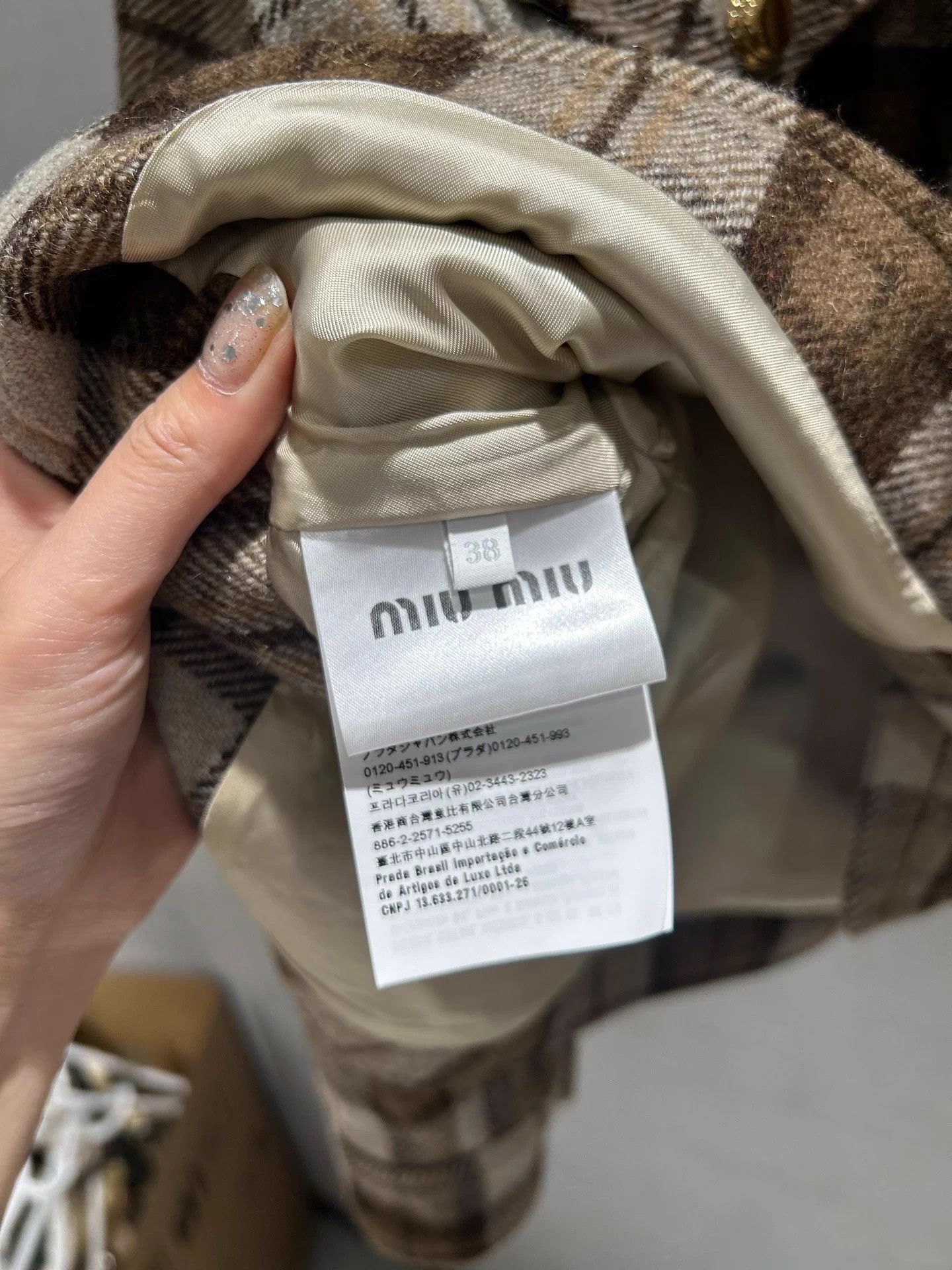 Miu Miu MIU MIU 24ss Wool Check Oversized Jacket NWT Size XS / US 0-2 / IT 36-38 - 4 Thumbnail