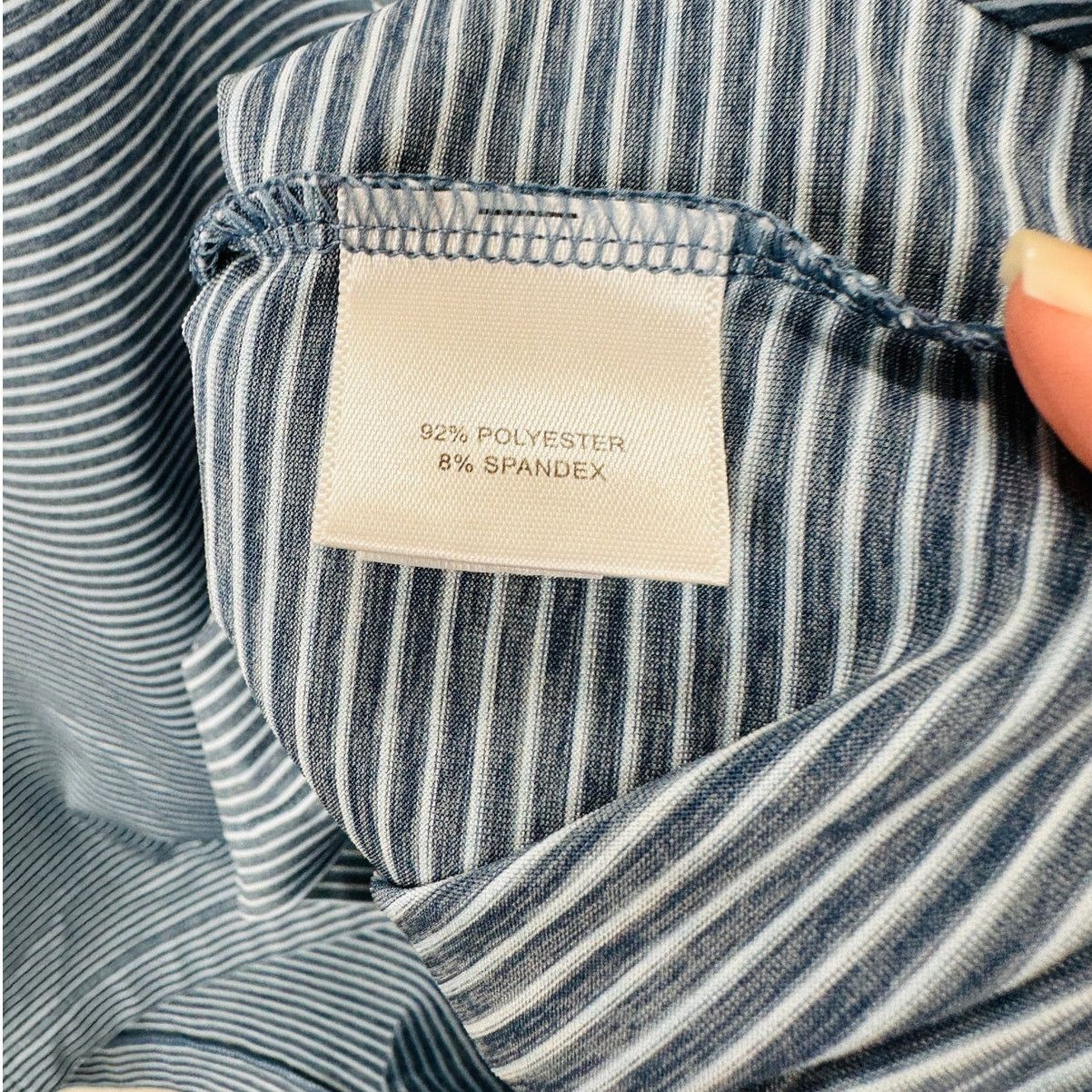 Peter Millar Peter Millar Light Blue & Blue Jean Stripe Short Sleeve L Size US L / EU 52-54 / 3 - 7 Thumbnail