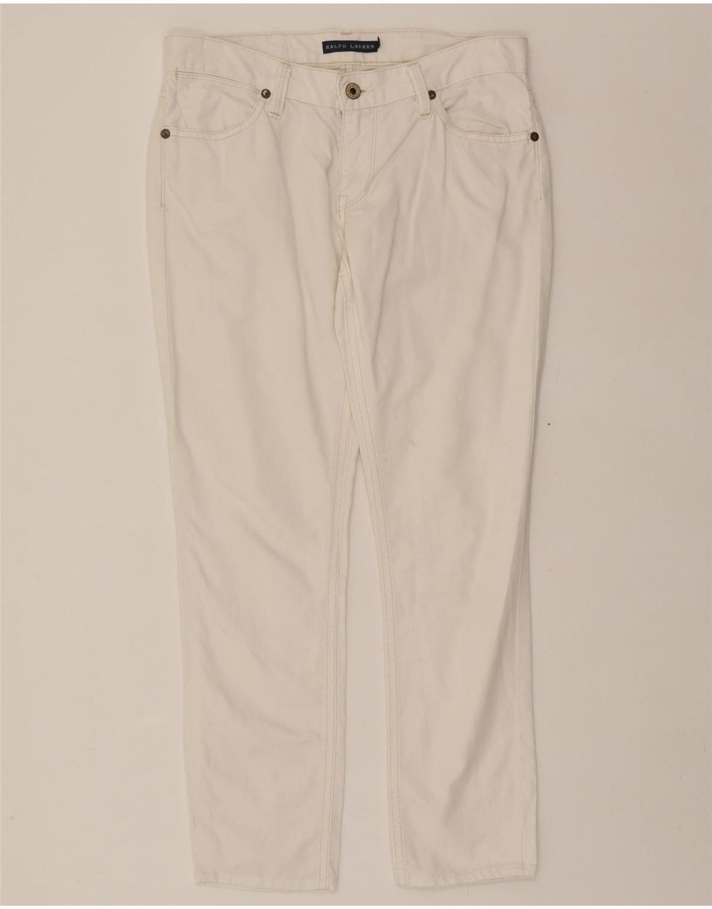 Ralph Lauren Womens Slim Jeans W27 L26 White Cotton Size 42" / US 20 - 1 Thumbnail