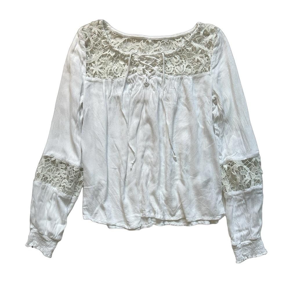 Designer Hollister see through summer long sleeve top Size XS / US 0-2 / IT 36-38 - 5 Thumbnail