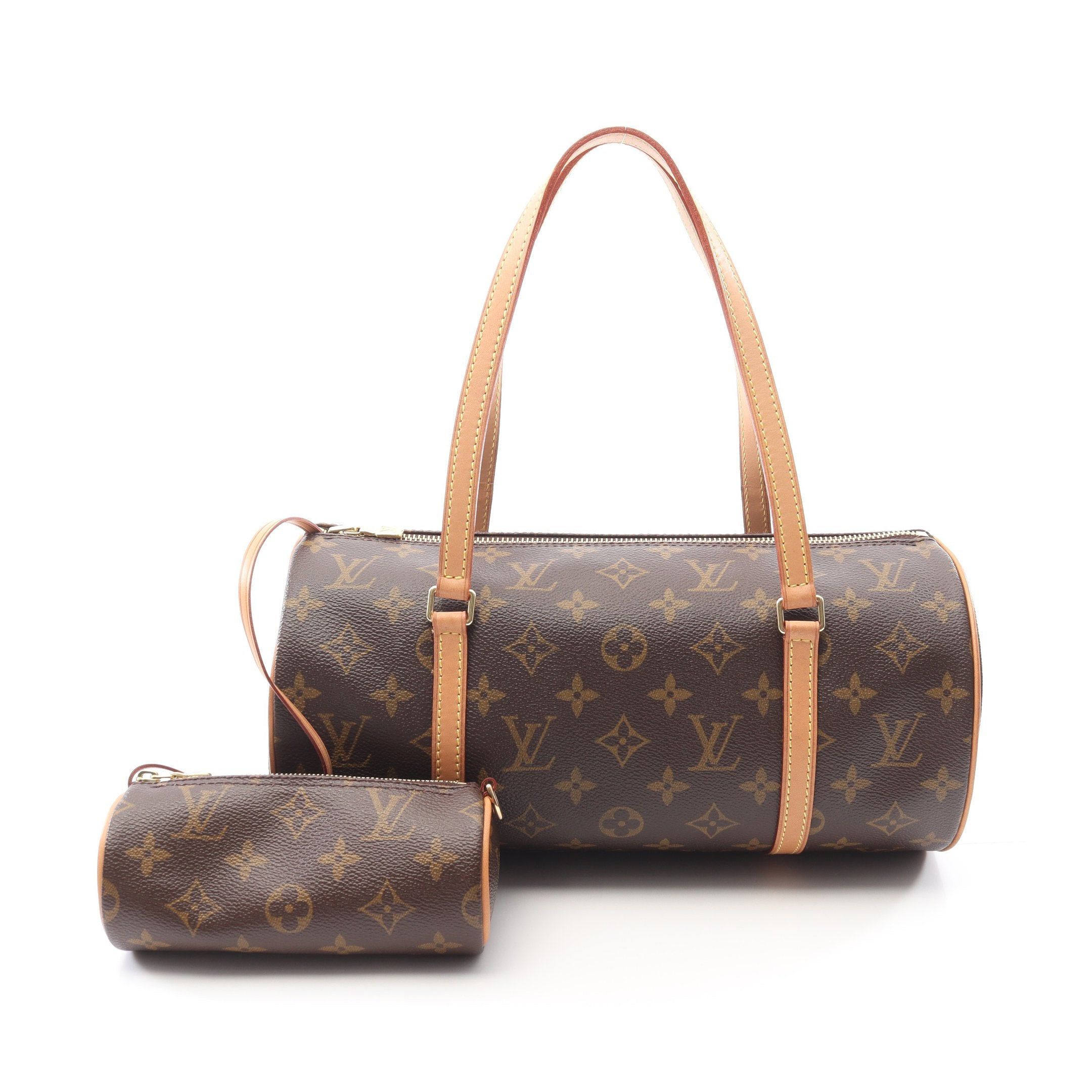 Louis Vuitton Papillon 30 Monogram Handbag Leather Brown
