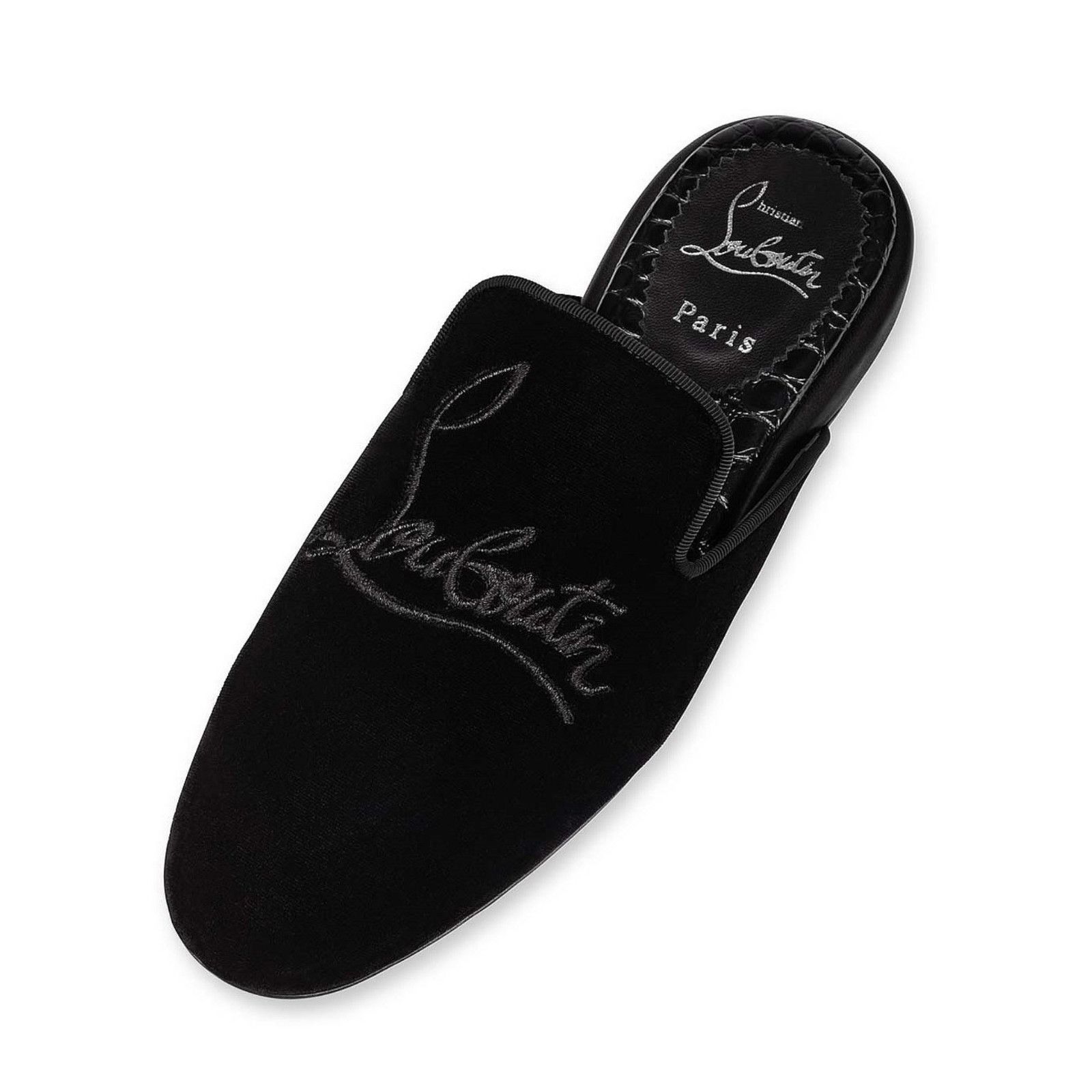 Christian Louboutin Christian Louboutin Navy Coolito Velvet Backless Loafer Size US 9 / EU 42 - 7 Thumbnail