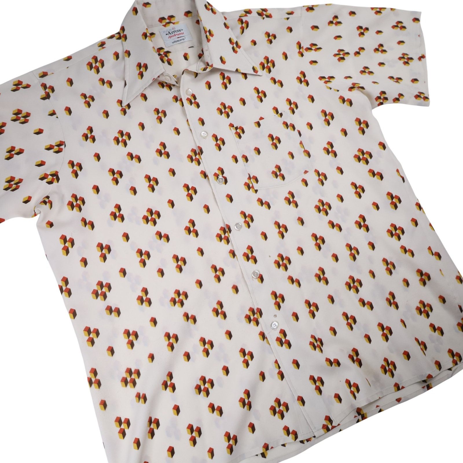 Vintage True VTG Arrow Sportswear Geometric Print Button Up Shirt Size US XL / EU 56 / 4 - 3 Thumbnail