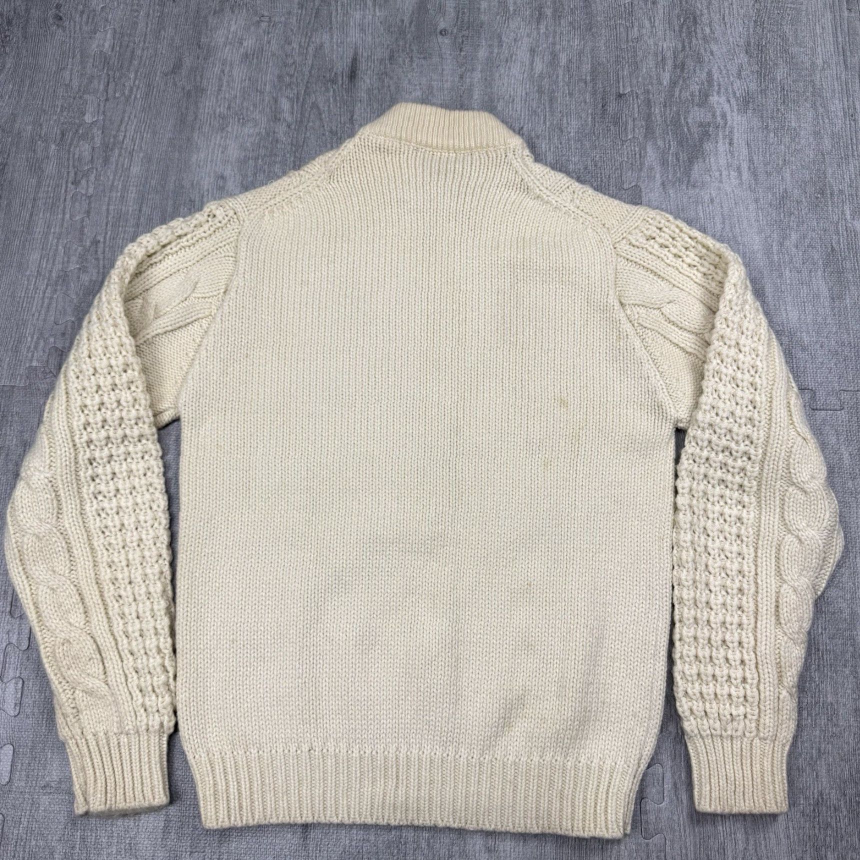 Vintage Vintage 60s Parkley Men’s Ivory Cable Knit Mock Neck Sweater Long Sleeve Pullover Classic Fit Fall Winter Men’s Fashion Size US M / EU 48-50 / 2 - 5 Thumbnail