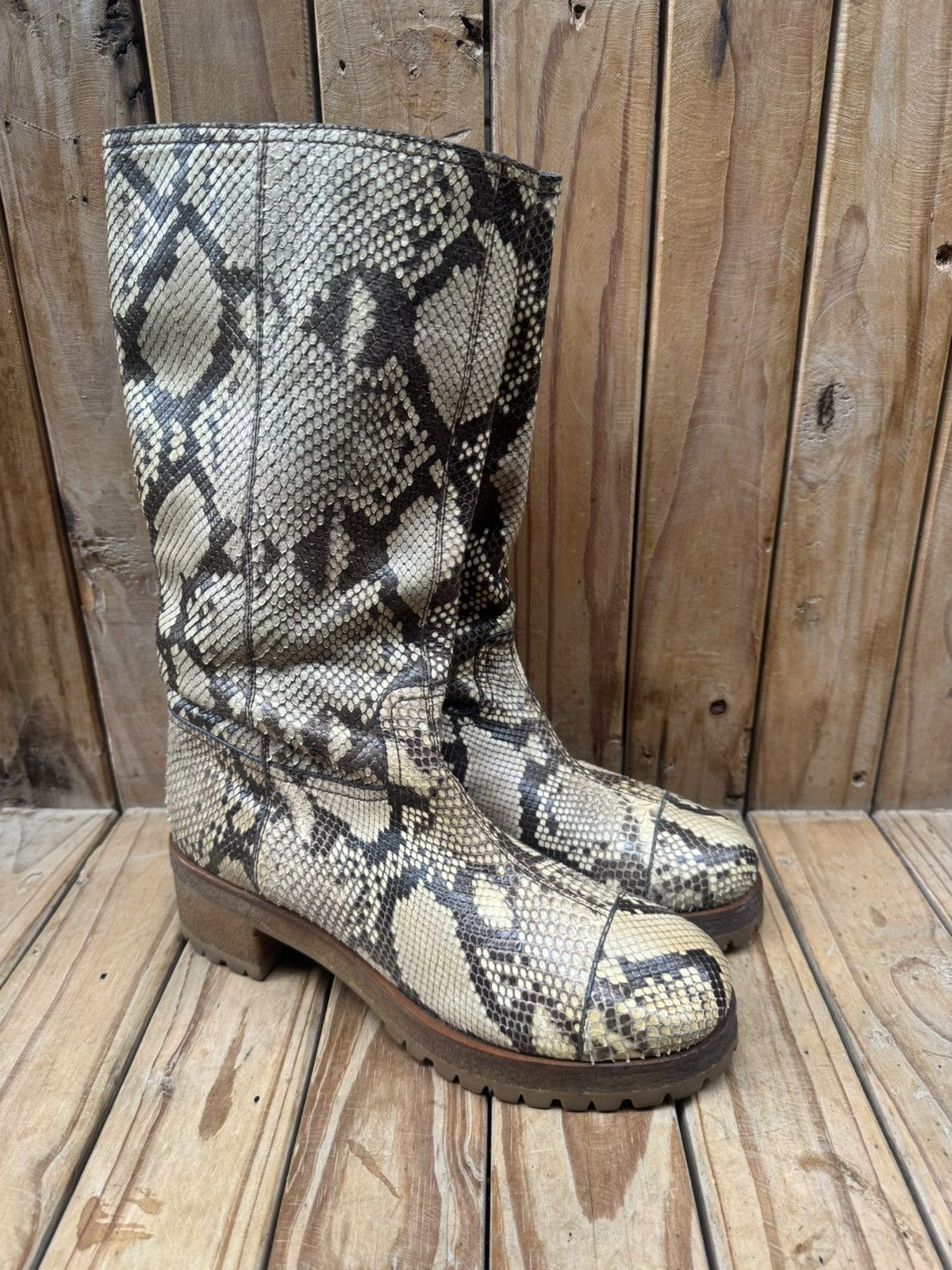 Prada Prada Milano exotic Snake skin Pull on leather boots EUR 38 Size US 8 / IT 38 - 1 Thumbnail