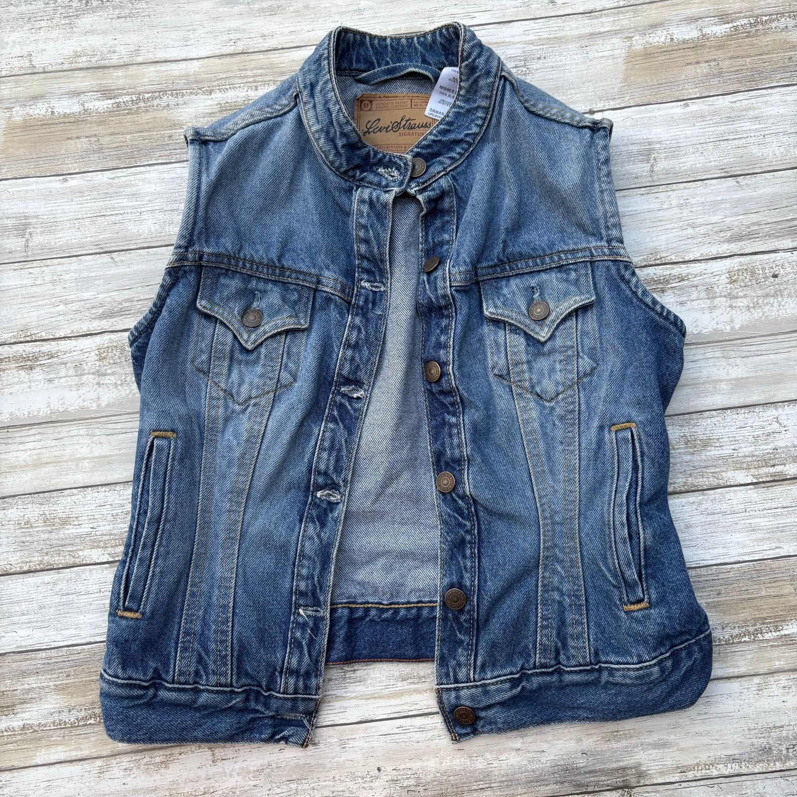 Levi's VTG Levi Strauss Denim Vest Sz Misses M 8-10 100% cotton Size M / US 6-8 / IT 42-44 - 7 Thumbnail