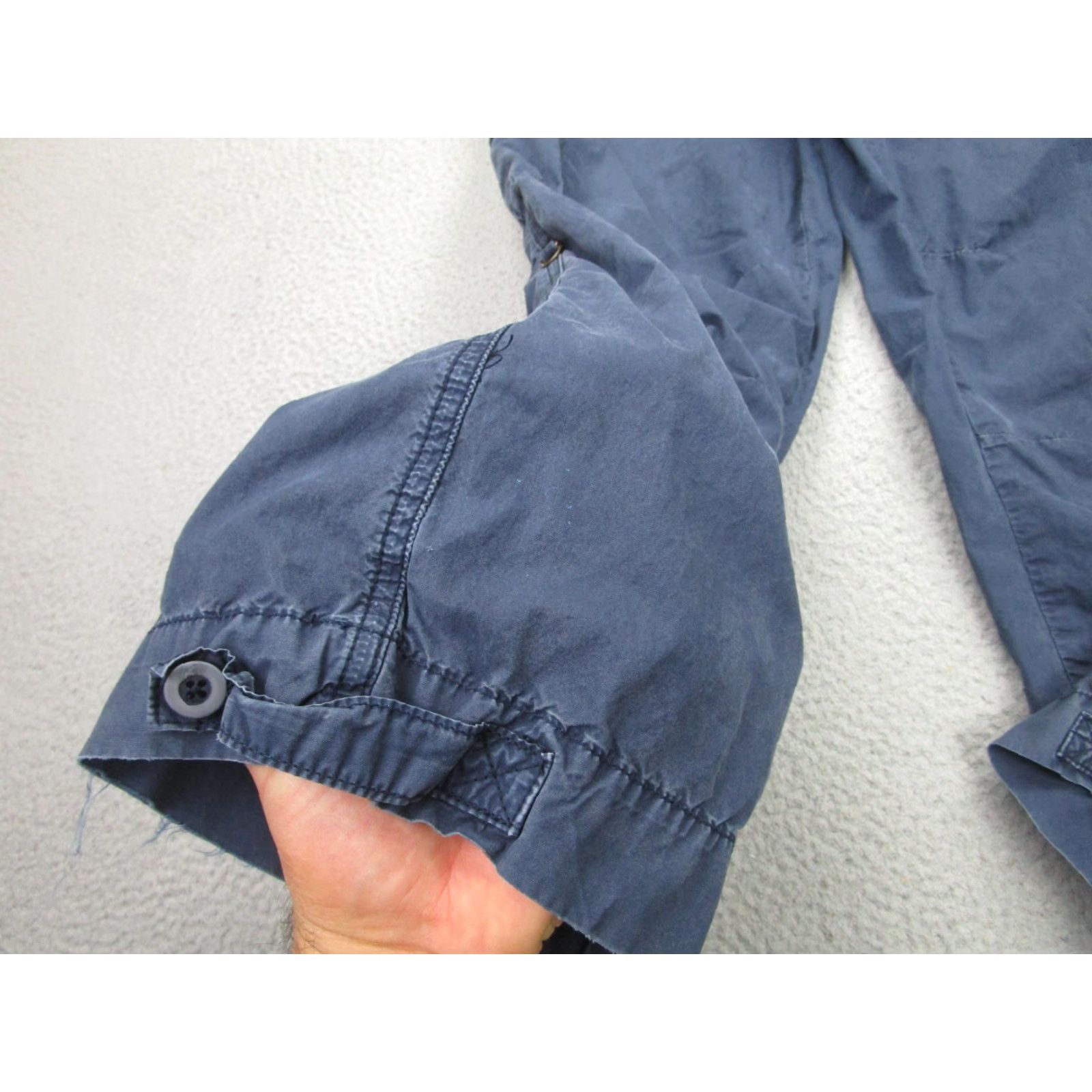 Vintage VINTAGE Pilcro Capris Womens 28 Blue Cargo Utility Adjustable Button Hem Pants 27 in Inseam Womens Size ONE SIZE - 4 Thumbnail