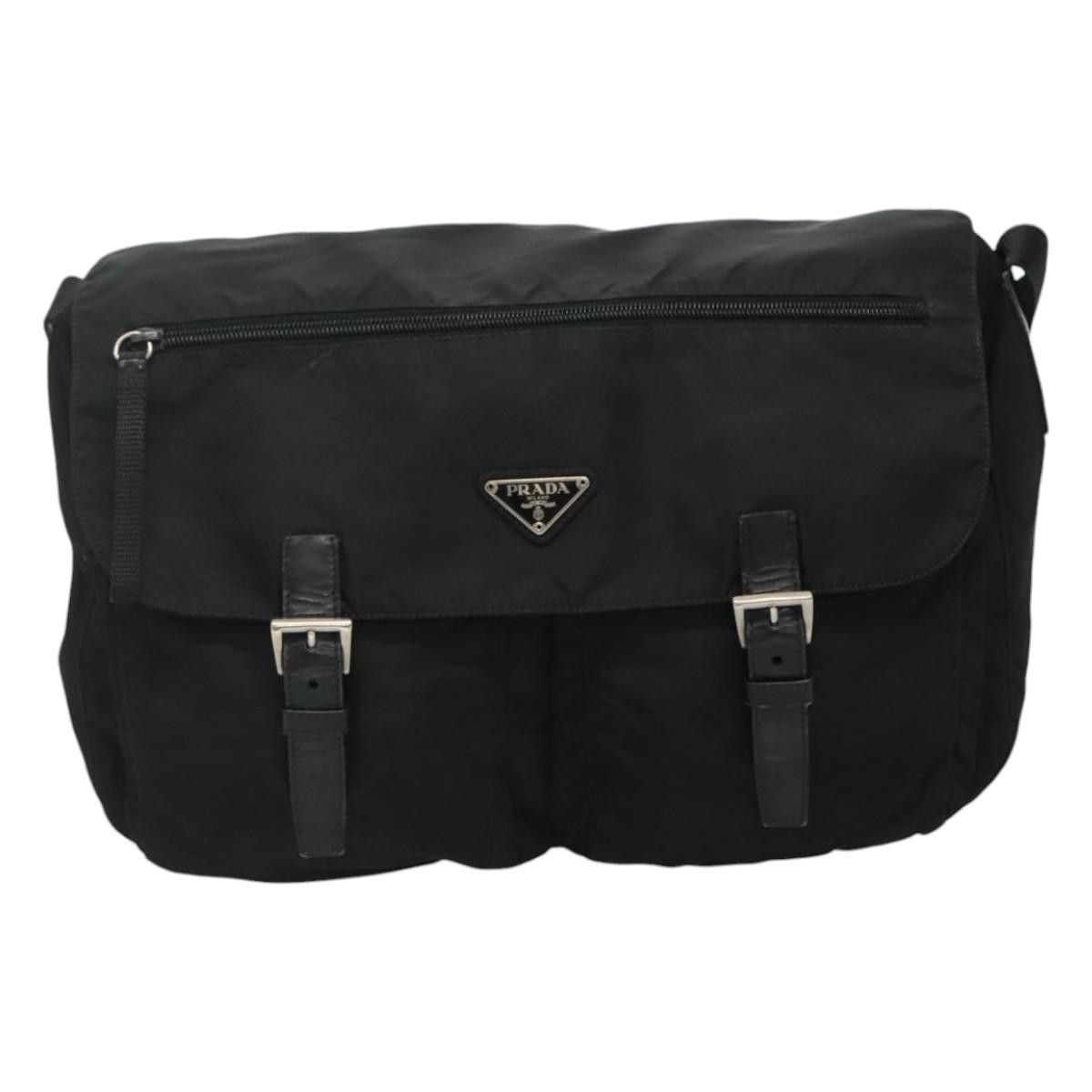 Prada Vela Black Synthetic Shoulder Bag (Pre-Owned) Size ONE SIZE - 1 Thumbnail