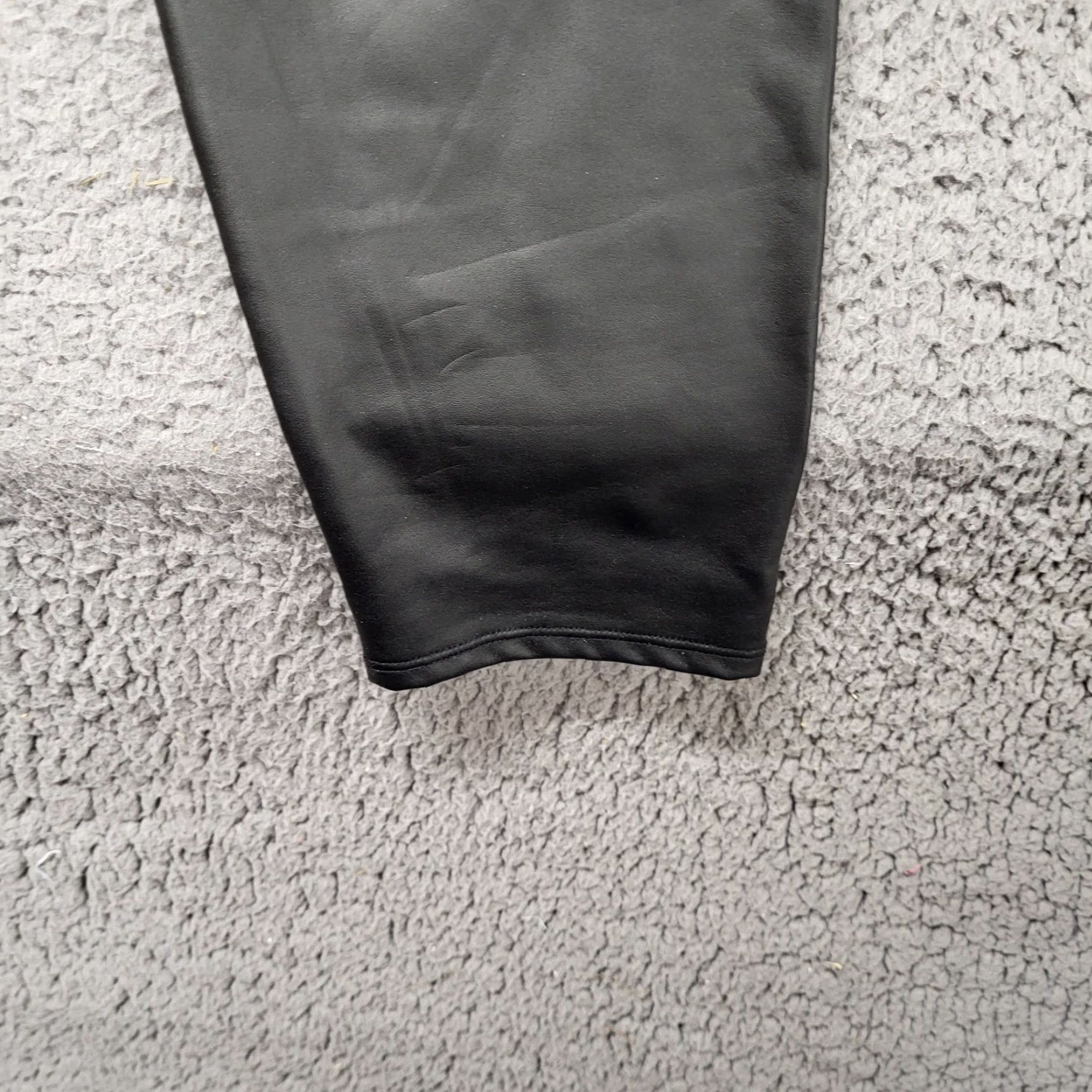 Vintage Lane Bryant Faux Leather Pants Solid Black Pull On Pleather Size C/D 16W Women Tapered Leg Rock City Winter Spring Fall Dress Pants Size 38" / US 16 / IT 52 - 4 Thumbnail