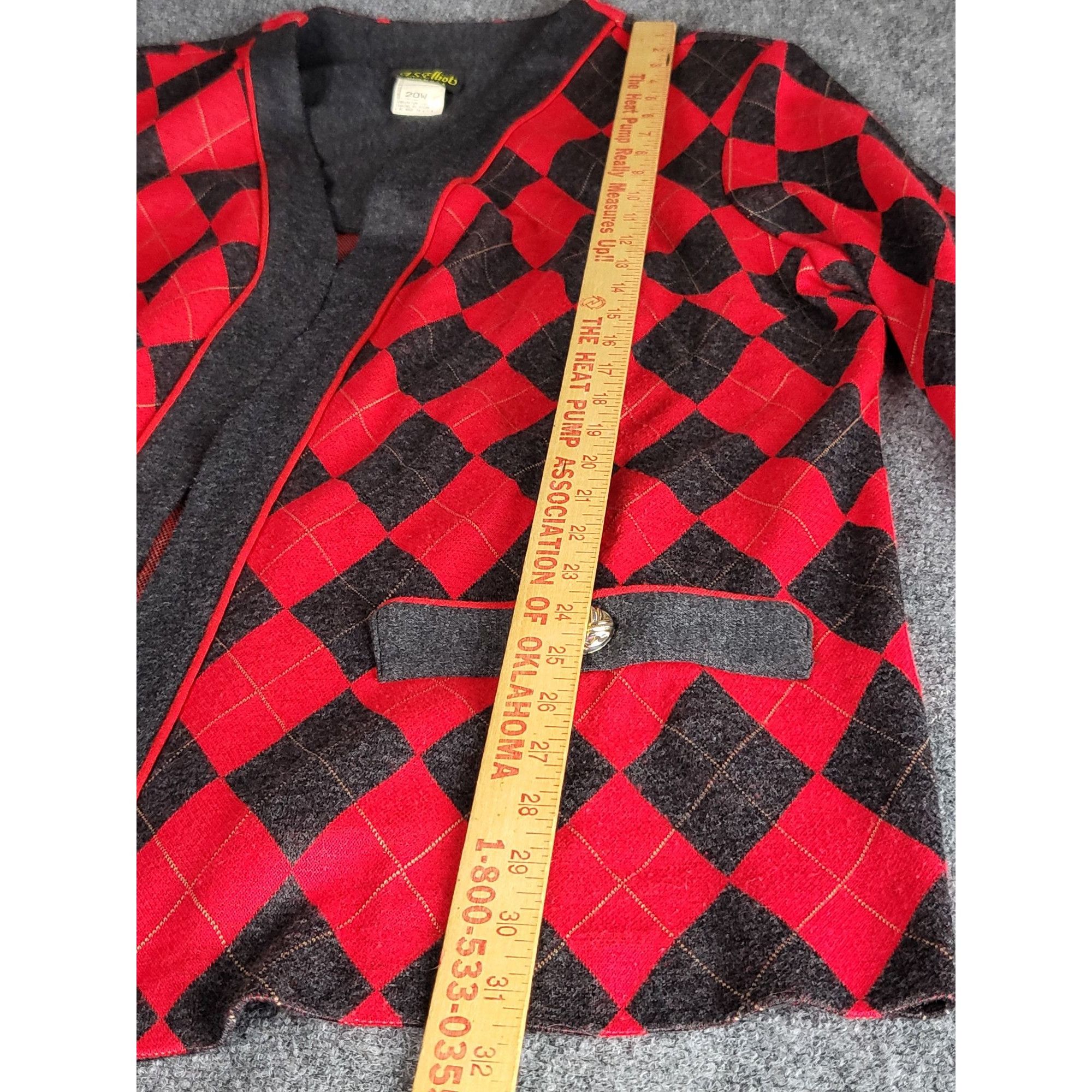 Vintage Vintage A.S. Elliott Cardigan Women Sz 20W Argyle Festive Ho Size XXL / US 16-18 / IT 52-54 - 3 Thumbnail