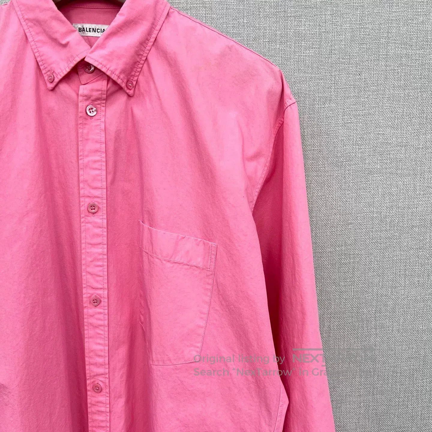 Balenciaga Balenciaga Pink Long Logo Print Shirt. Size XS / US 0-2 / IT 36-38 - 3 Thumbnail