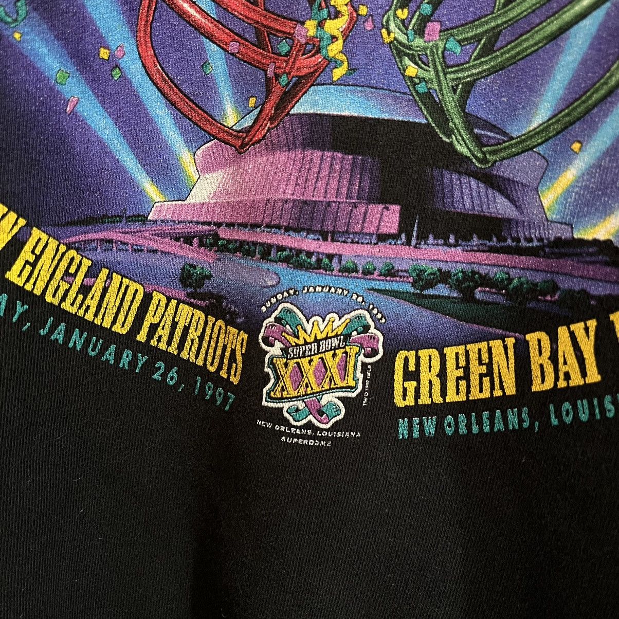 NFL Super Bowl XXXXI 90's Sweatshirt tag Cut Size US L / EU 52-54 / 3 - 3 Thumbnail