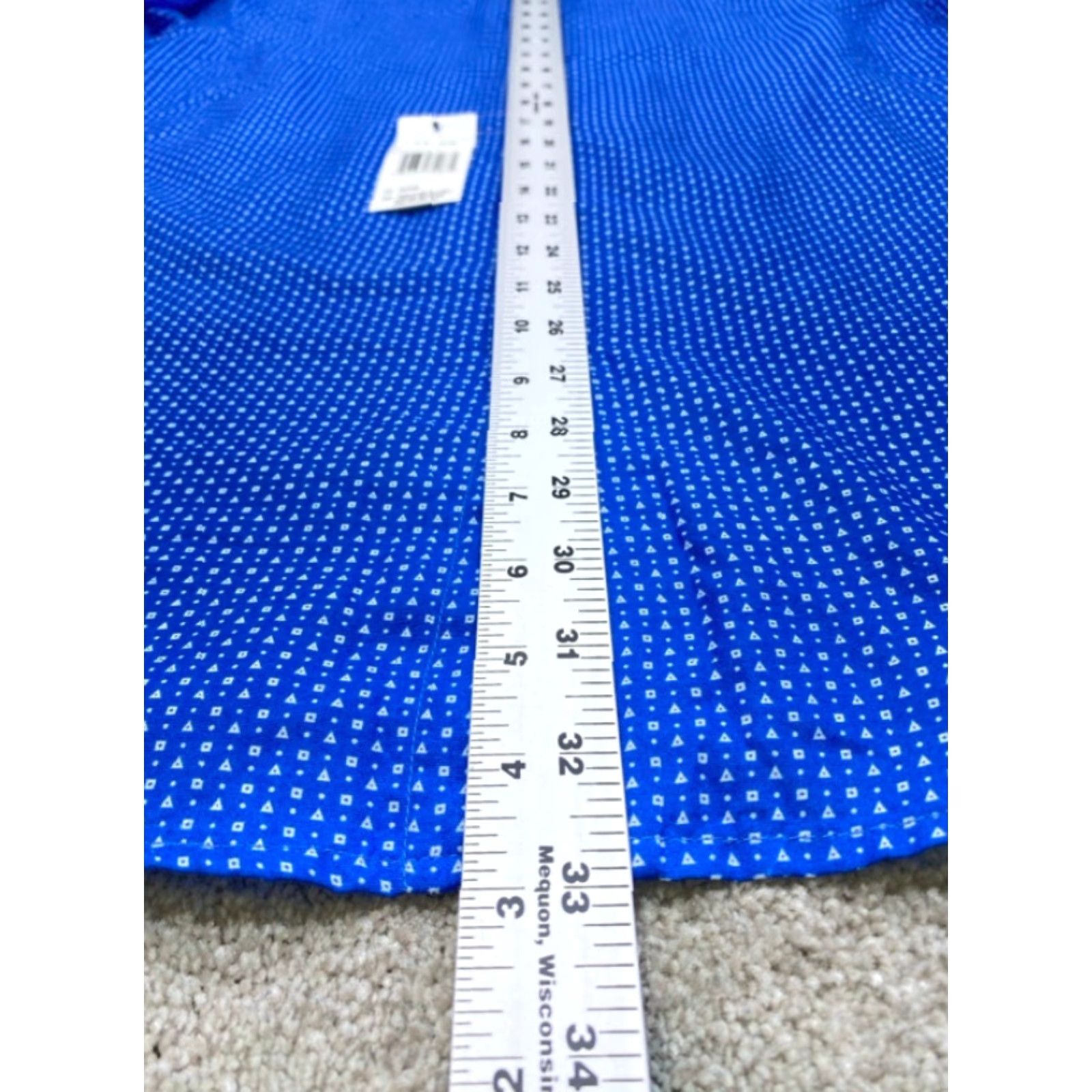 Nine West NWT Nine West Dress Shirt Men's Large Blue White Design Long Sleeve Button Up Size 42R - 7 Thumbnail