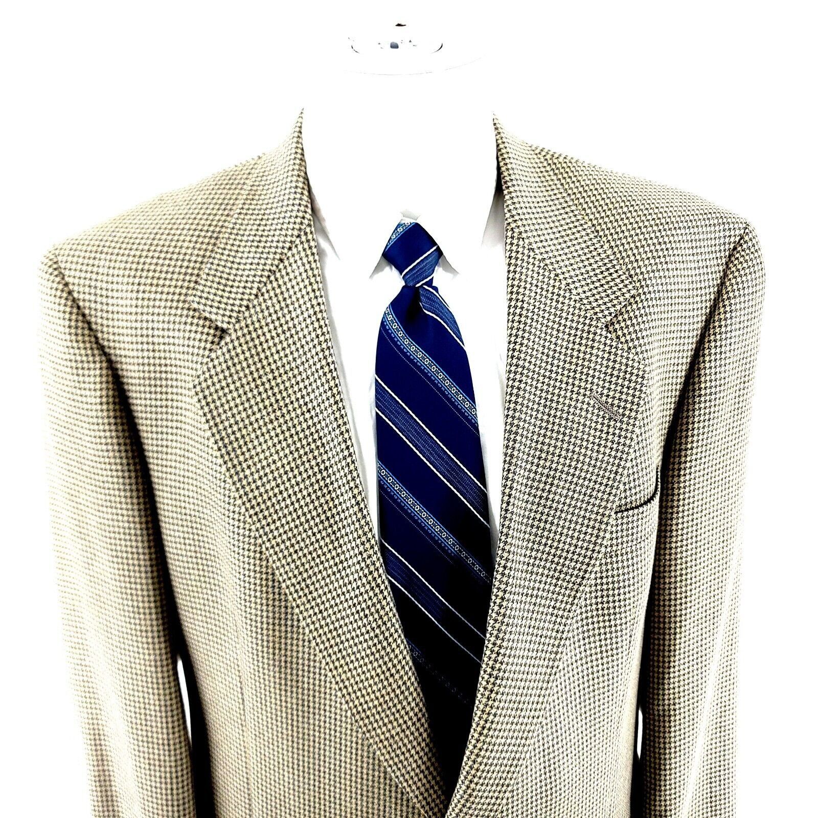 Hart Schaffner Marx Wool 2 Button Sport Coat 42R Gray Tan Gr