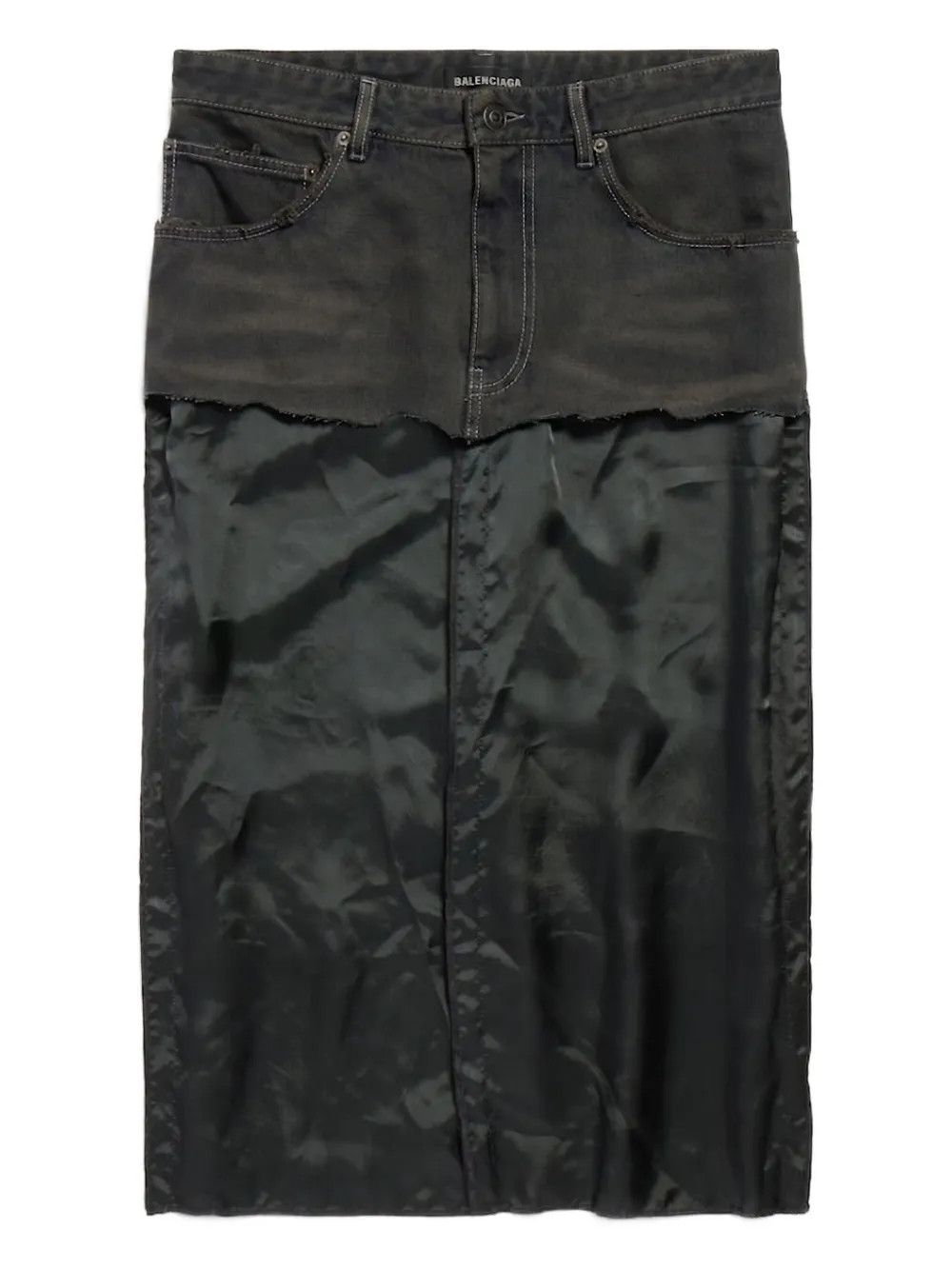 Balenciaga o1tr1nto0526 Ripped-Off Skirt in Dark Anthracite Size 28" / US 6 / IT 42 - 1 Preview