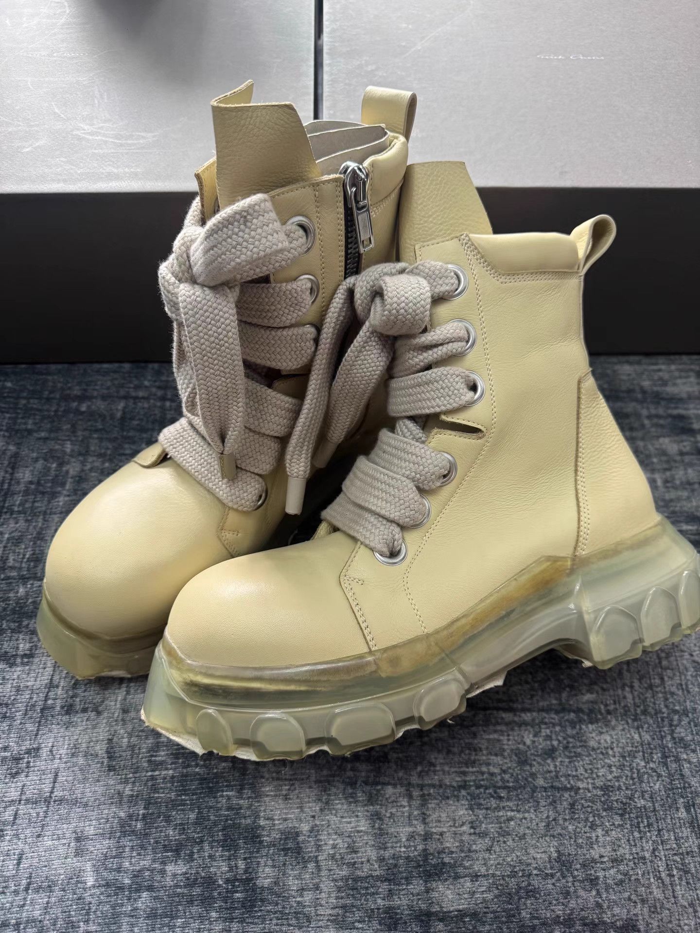 Rick Owens Rick Owens chunky lace transparent octopus sole combat boots Size US 7 / EU 40 - 1 Thumbnail