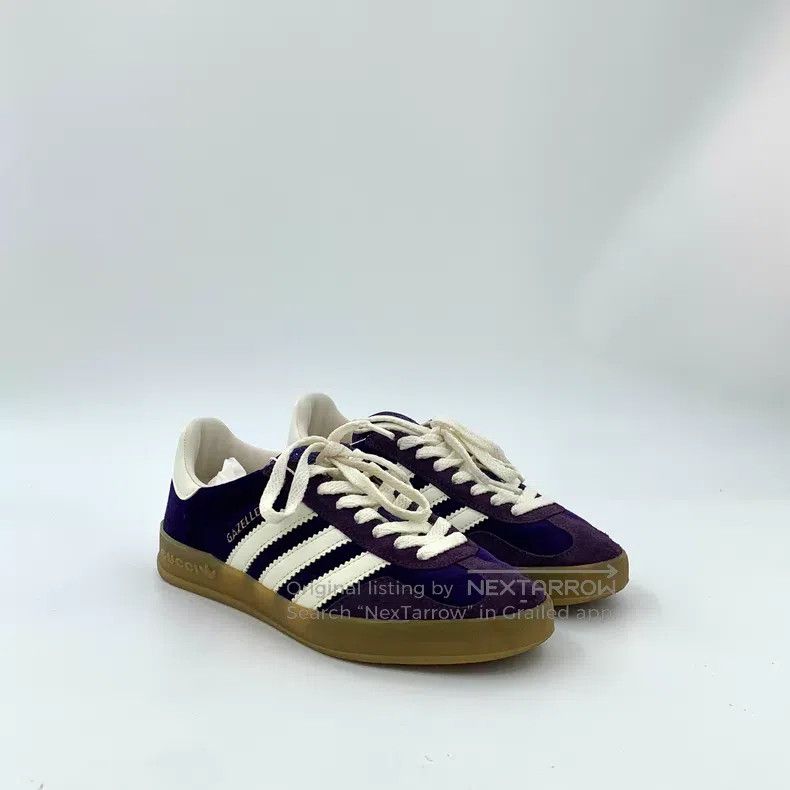 Gucci Gucci Dark purple suede lacing casual flat shoes German tr Size US 5.5 / IT 35.5 - 2 Thumbnail