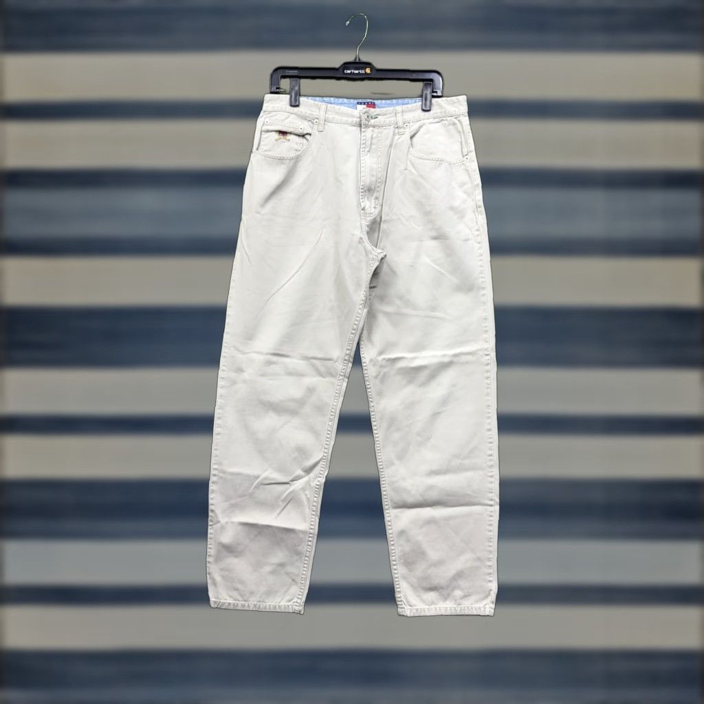 Tommy Hilfiger VINTAGE Tommy Hilfiger Pants Men 34x32 Chino Corduroy Straight Beige Classic Preppy Size US 34 / EU 50 - 1 Thumbnail