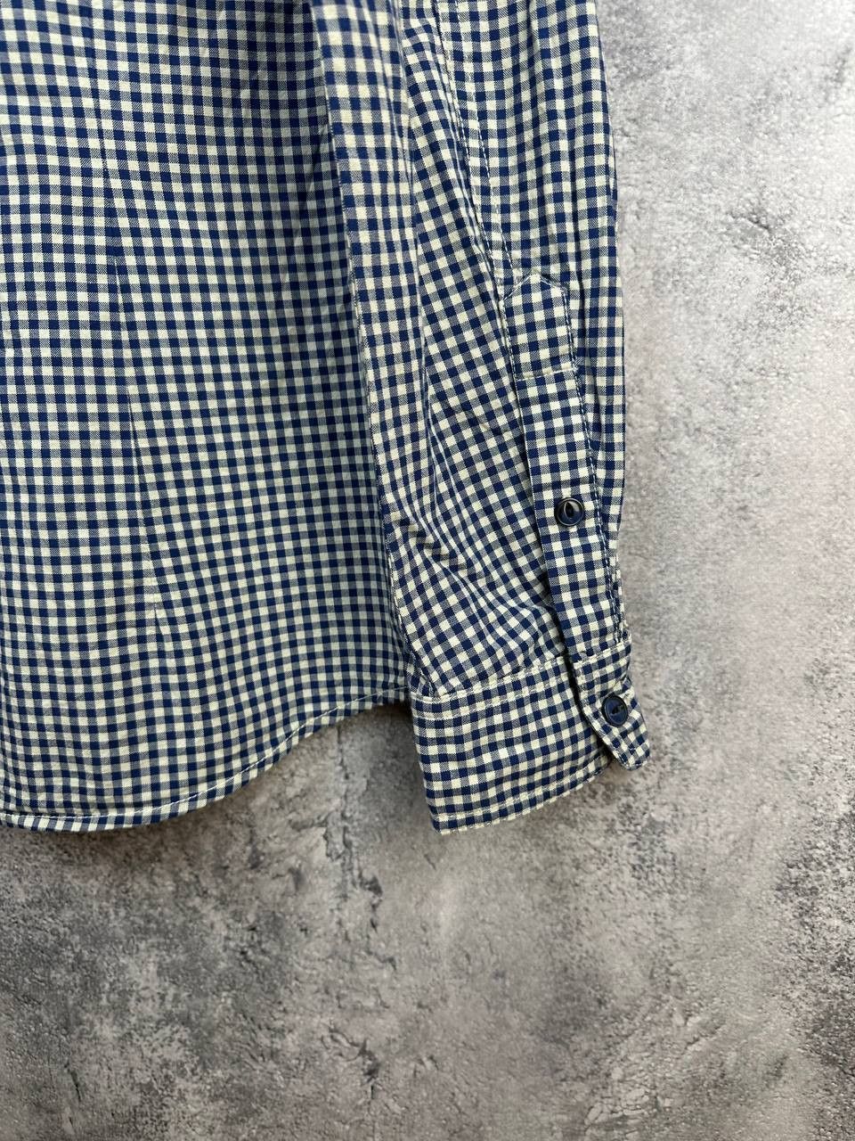 Armani Armani Jeans Micro Check Button Up Shirt Blue/White Pockets Size US M / EU 48-50 / 2 - 9 Thumbnail