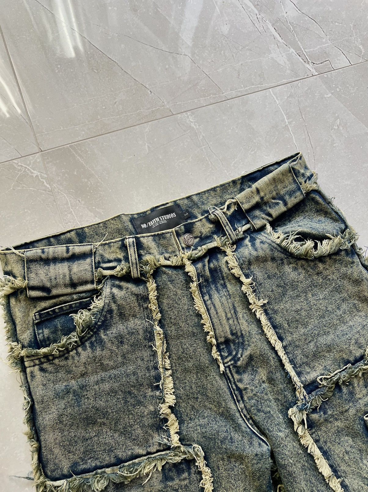 No Faith Studios NO FAITH STUDIOS FLARED DENIM 002 L | Grailed