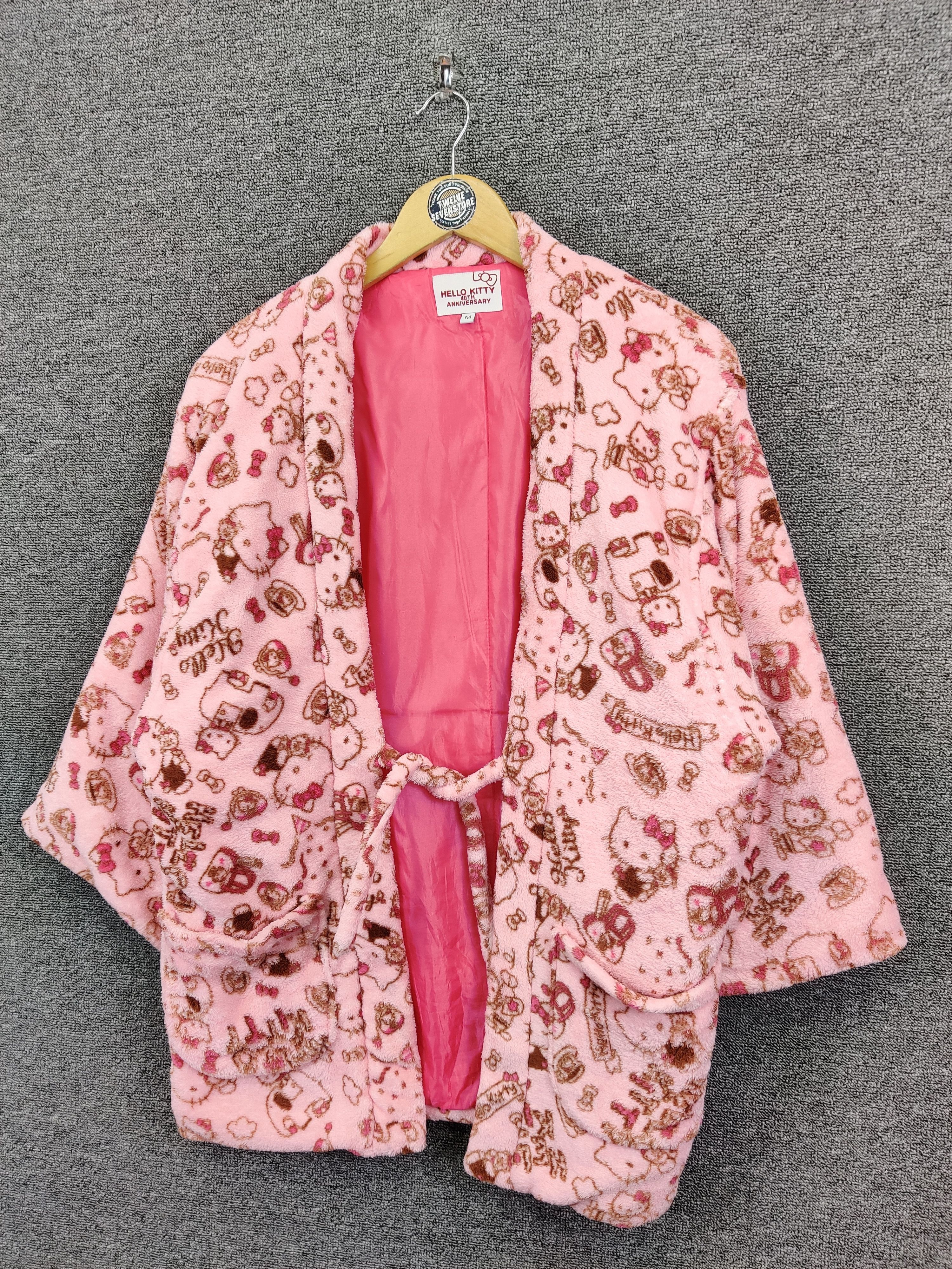 Anime Hello Kitty 40th Anniversary Fullprint Fleece Kimono Jacket Size US M / EU 48-50 / 2 - 2 Thumbnail